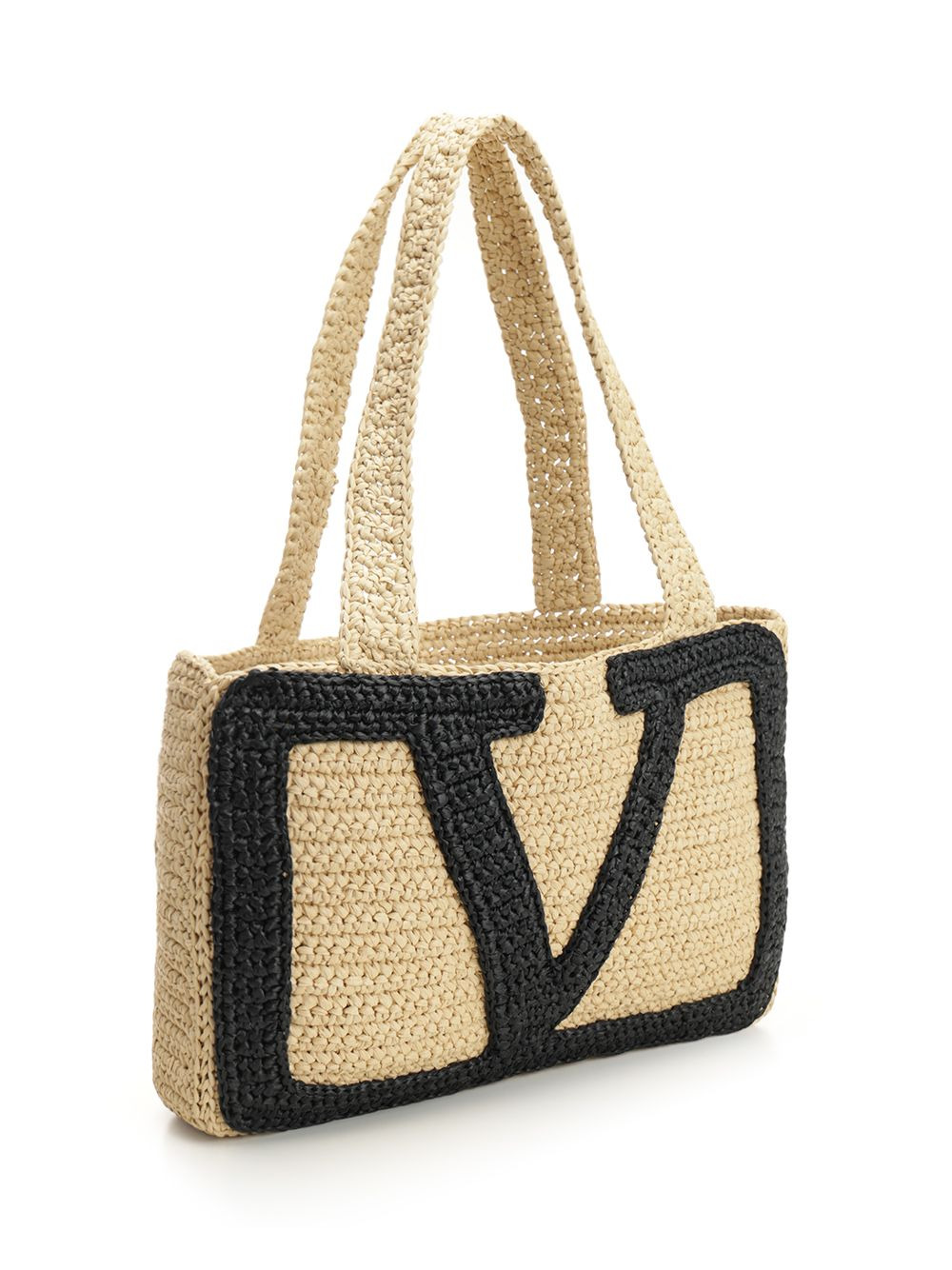 Medium Tote | Viva Superstar Crochet | Crochet Rafia Handbags Beige - 2