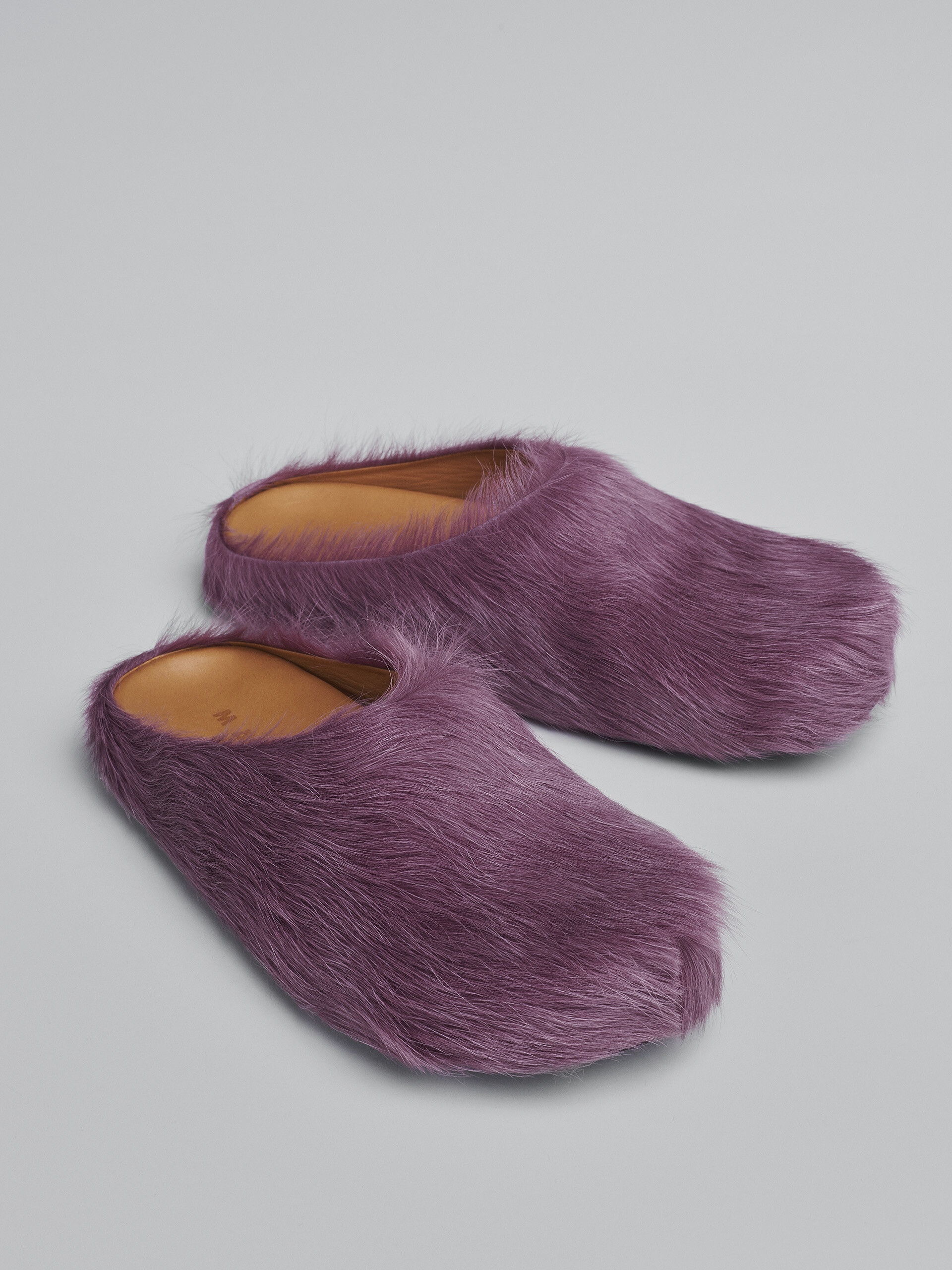 PURPLE LONG HAIR CALFSKIN FUSSBETT SABOT - 5