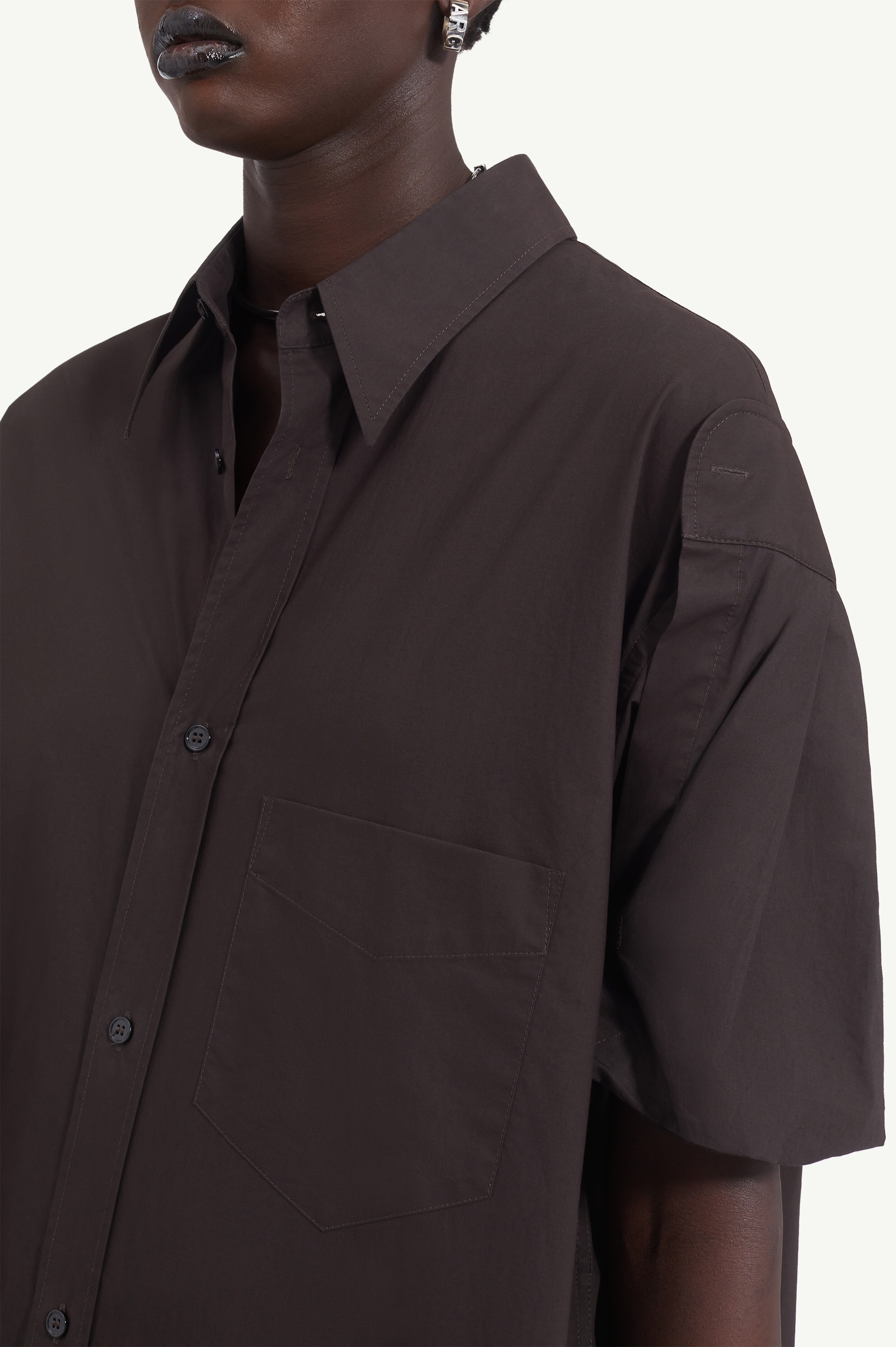 Turn-up sleeve shirt dress - 5
