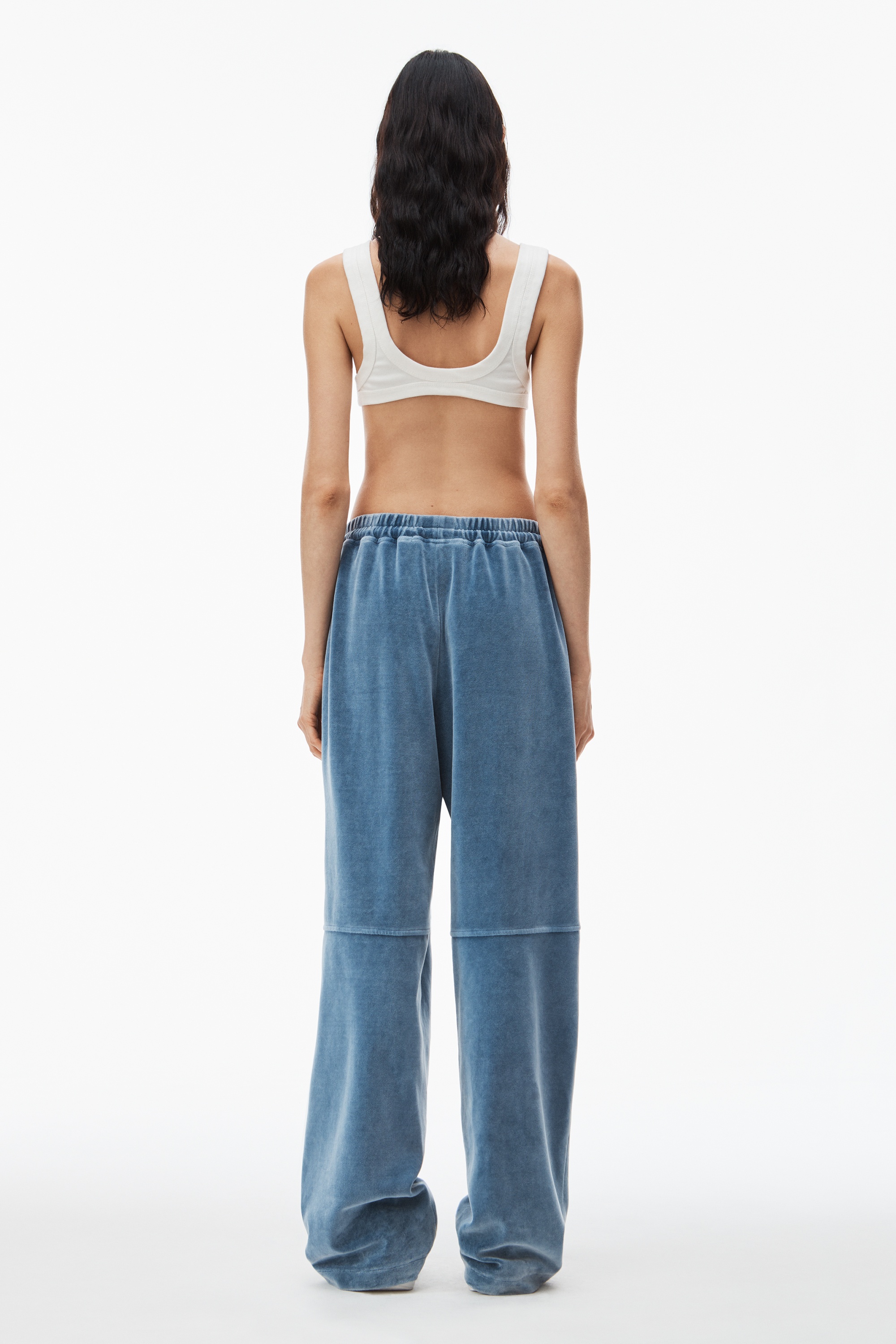 apple logo track pant in velour - 4