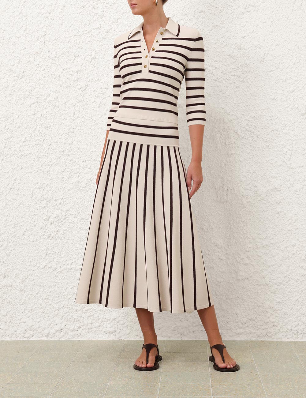 ILLUMINATE STRIPE MIDI SKIRT - 2