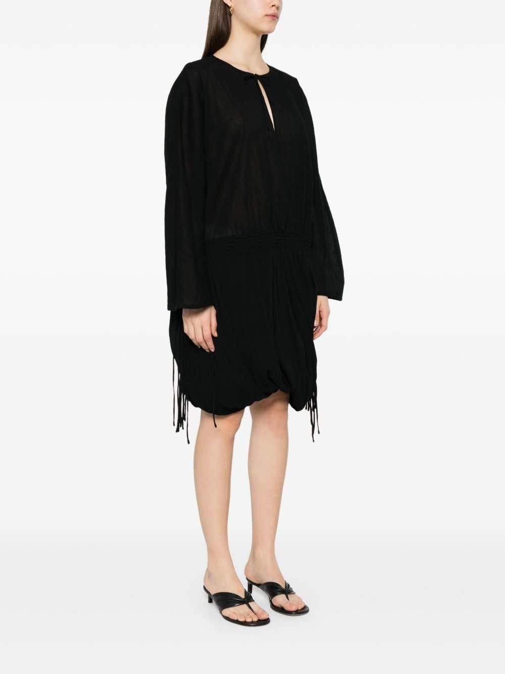 drawstring-waist dress - 3