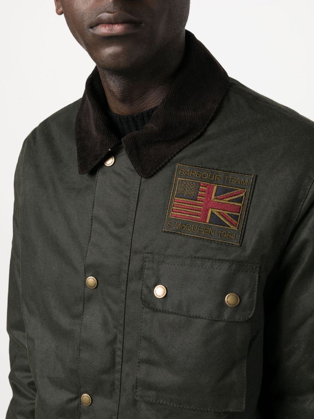 logo-patch cotton workers jacket - 5