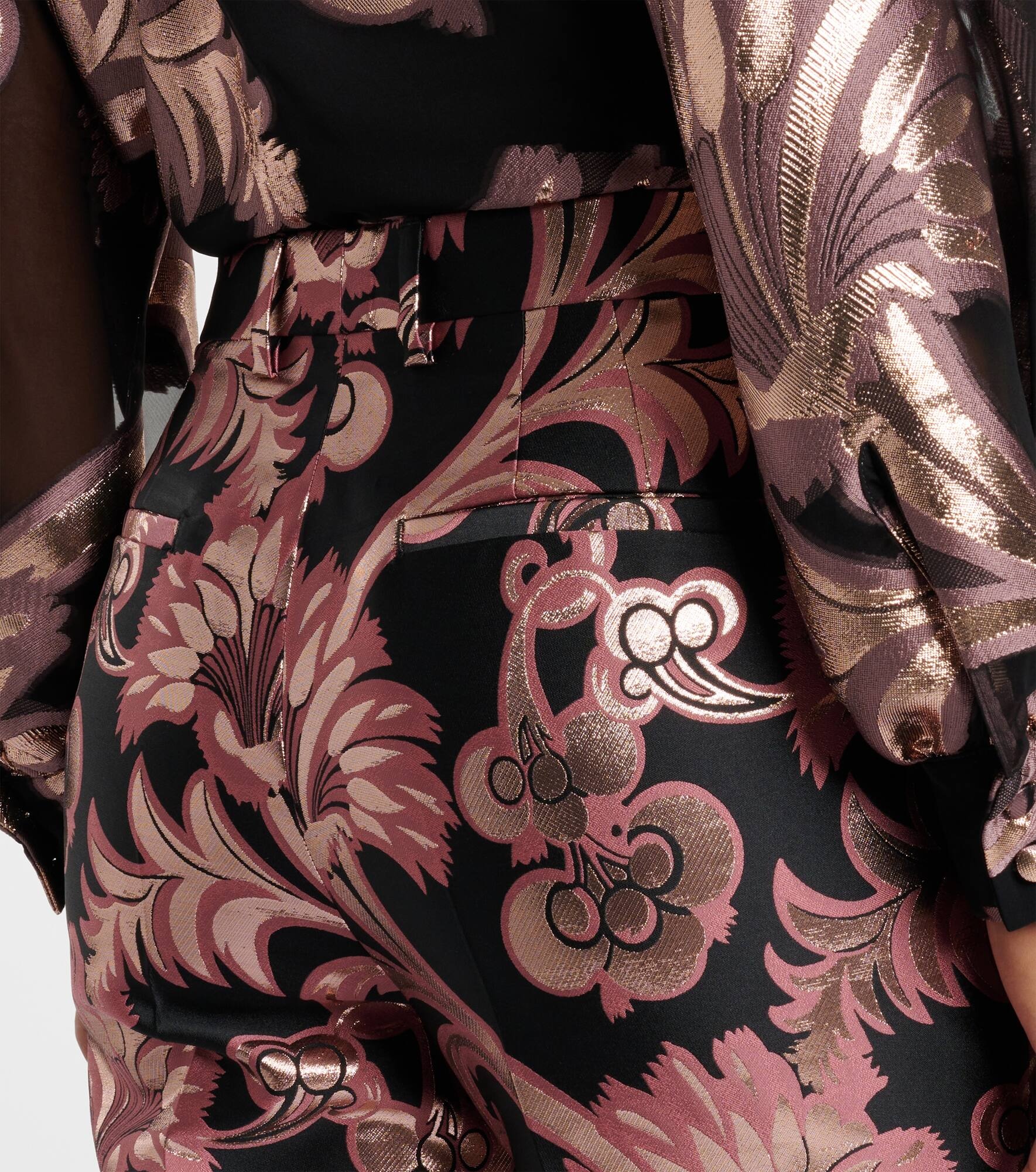 Floral jacquard suit pants - 5
