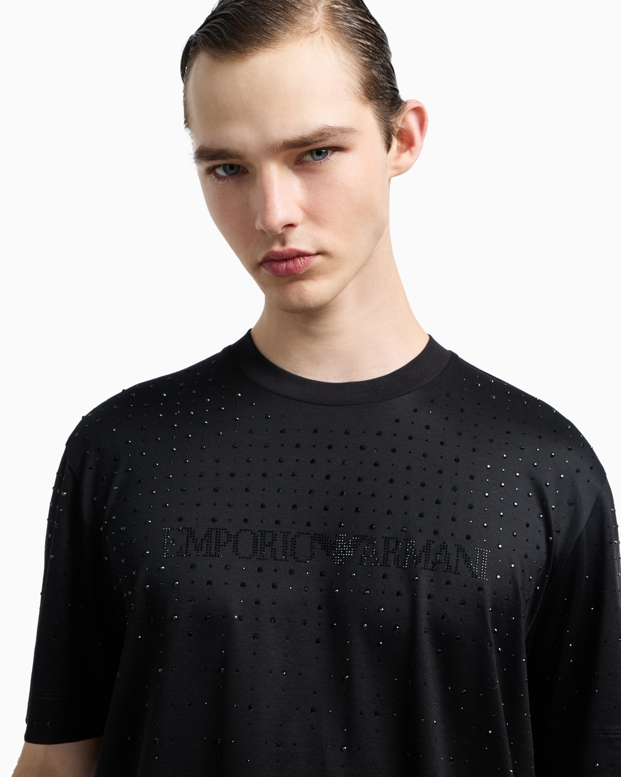 CLUBWEAR T-SHIRT IN A LYOCELL BLEND JERSEY WITH RHINESTONES - 5