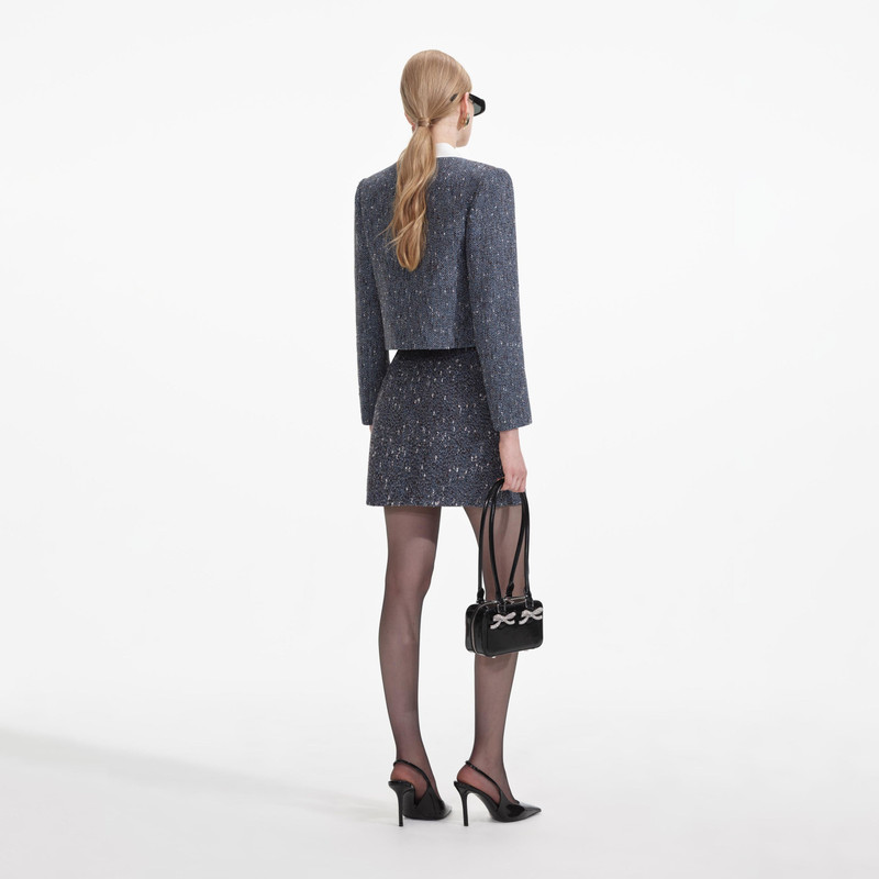 self-portrait Blue Boucle Jacket outlook