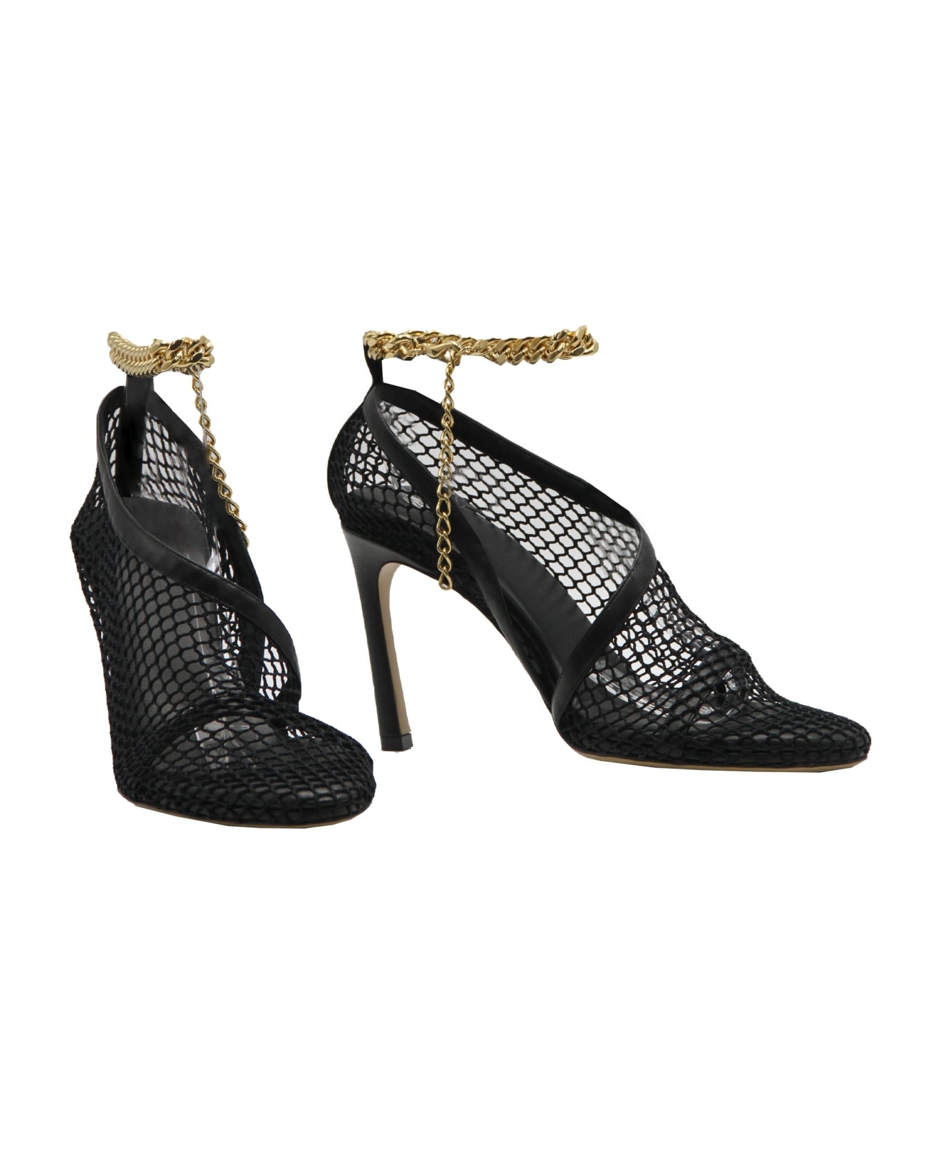 Stretch Sandals In Leather And Mesh - 2