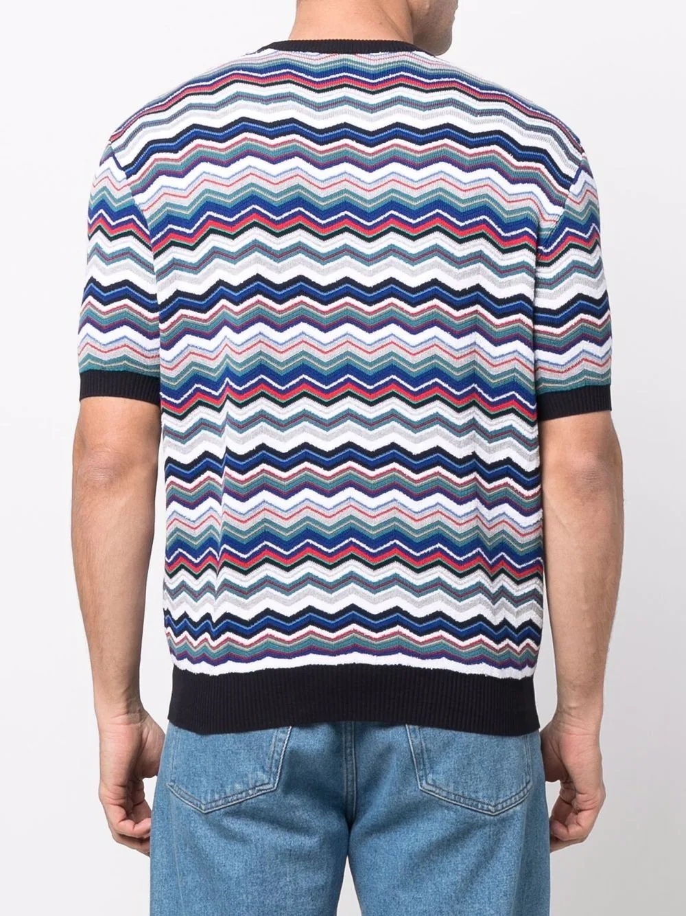 short-sleeve zigzag T-shirt - 4