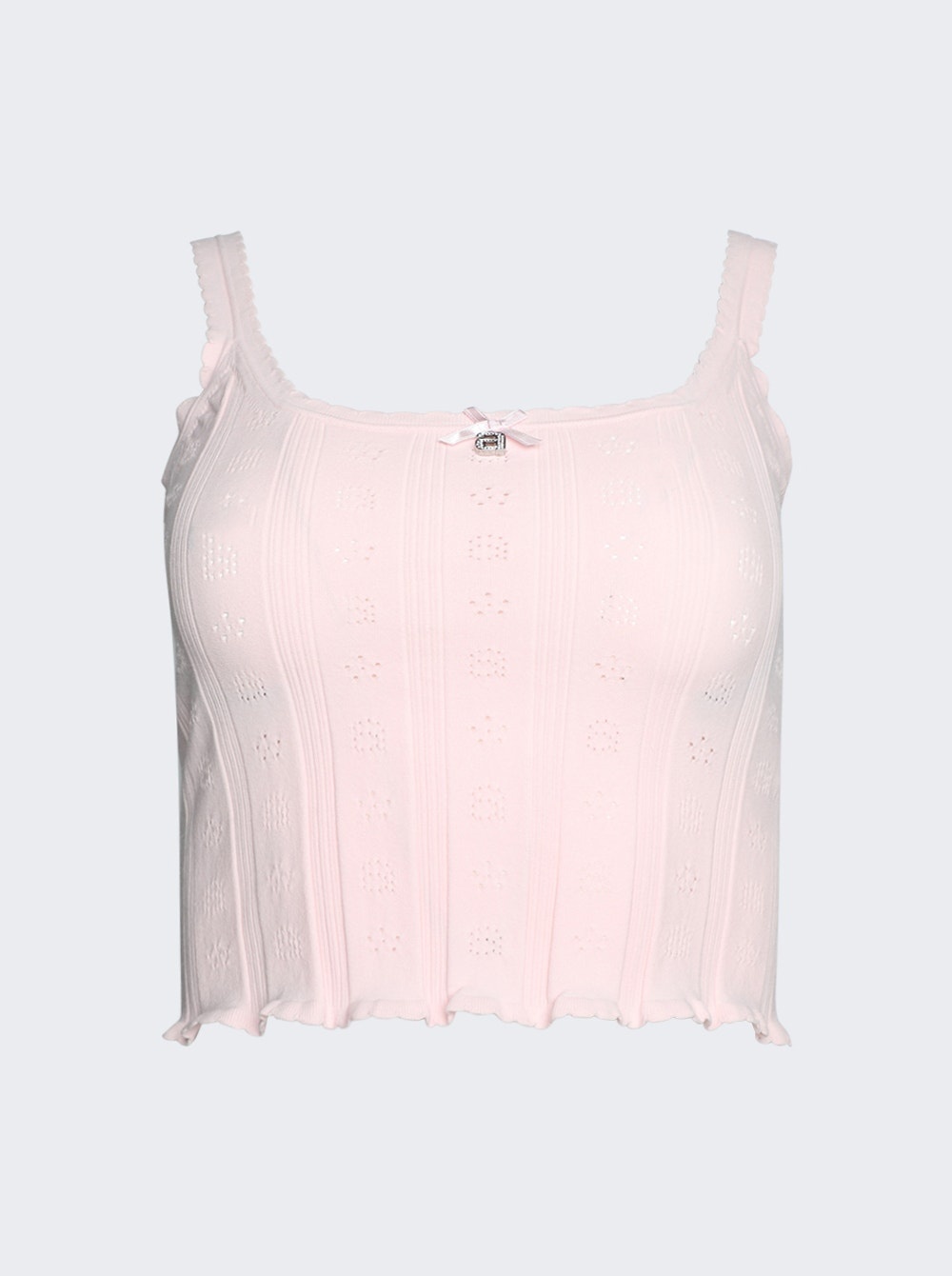 Logo Pointelle Cami Tank Cradle Pink - 1