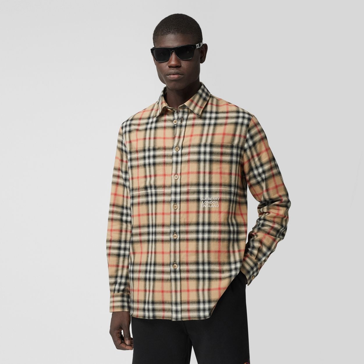 Ombré Check Cotton Flannel Oversized Shirt - 2