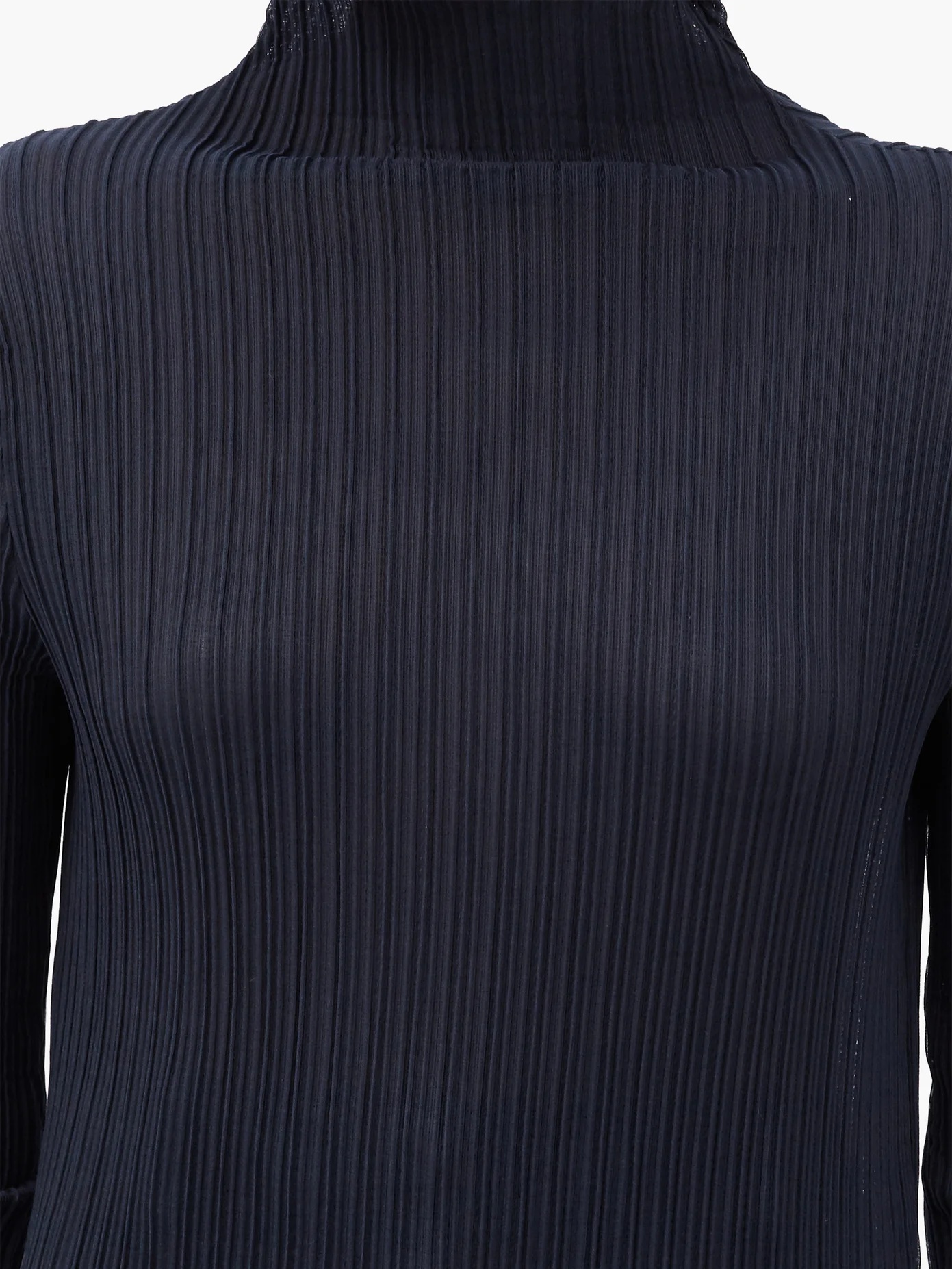 Funnel-neck plissé-jersey top - 3