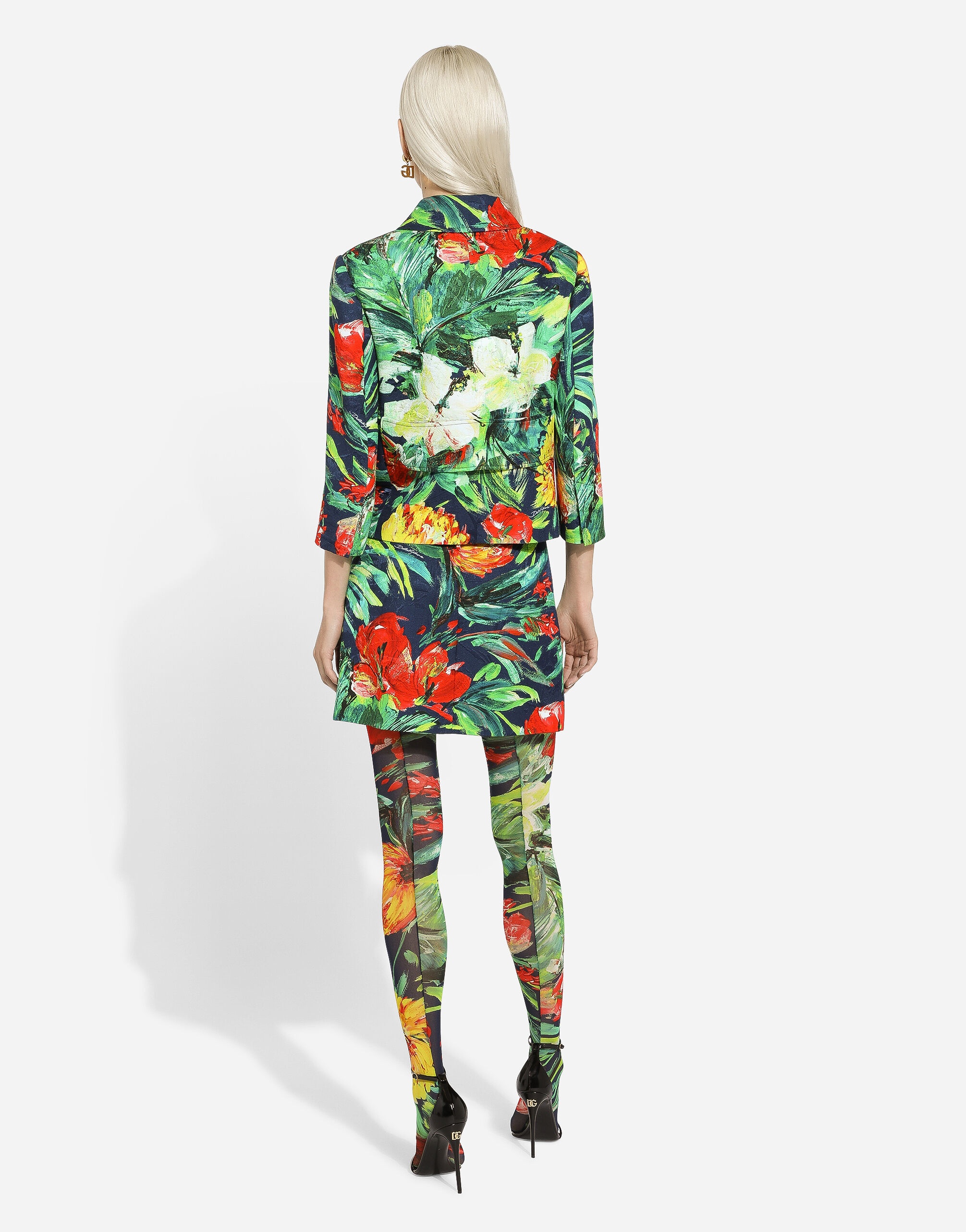 Bloom-print brocade miniskirt - 3
