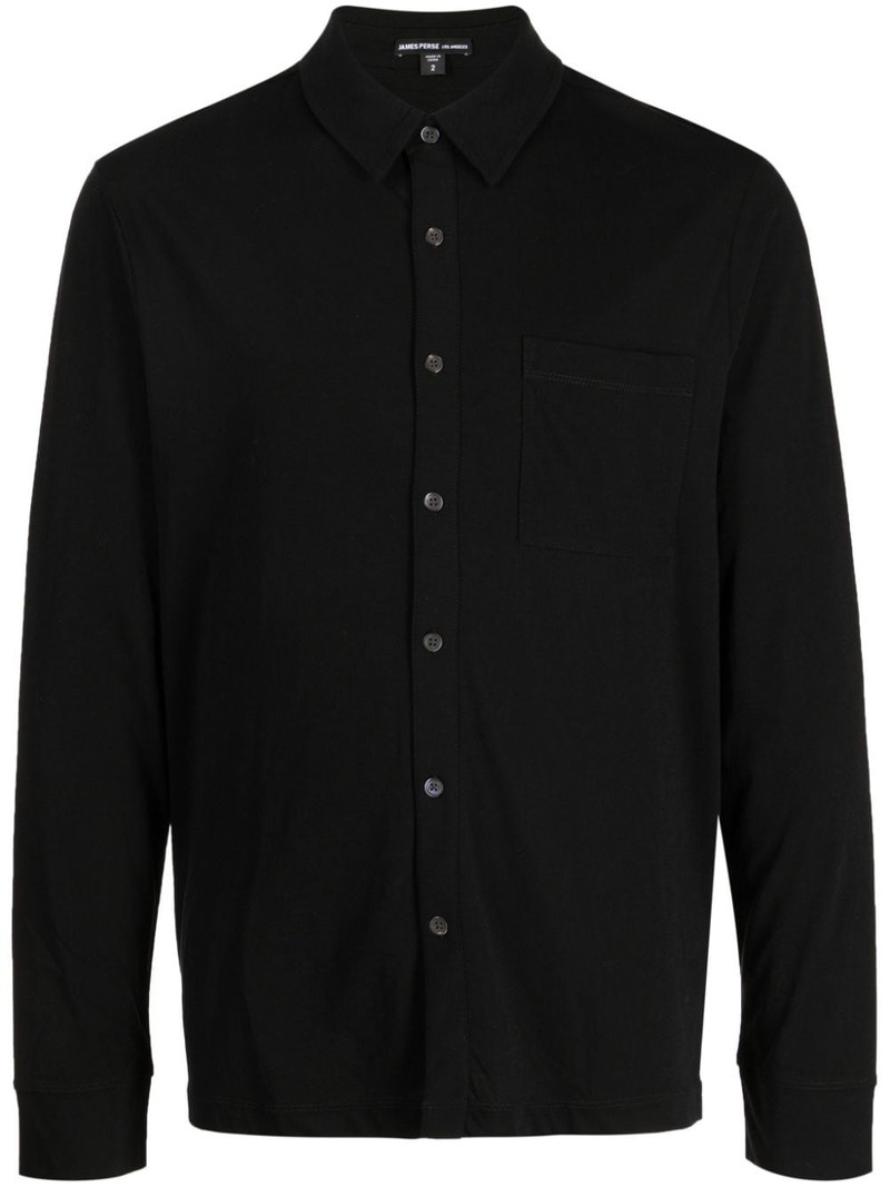 spread-collar jersey shirt 1
