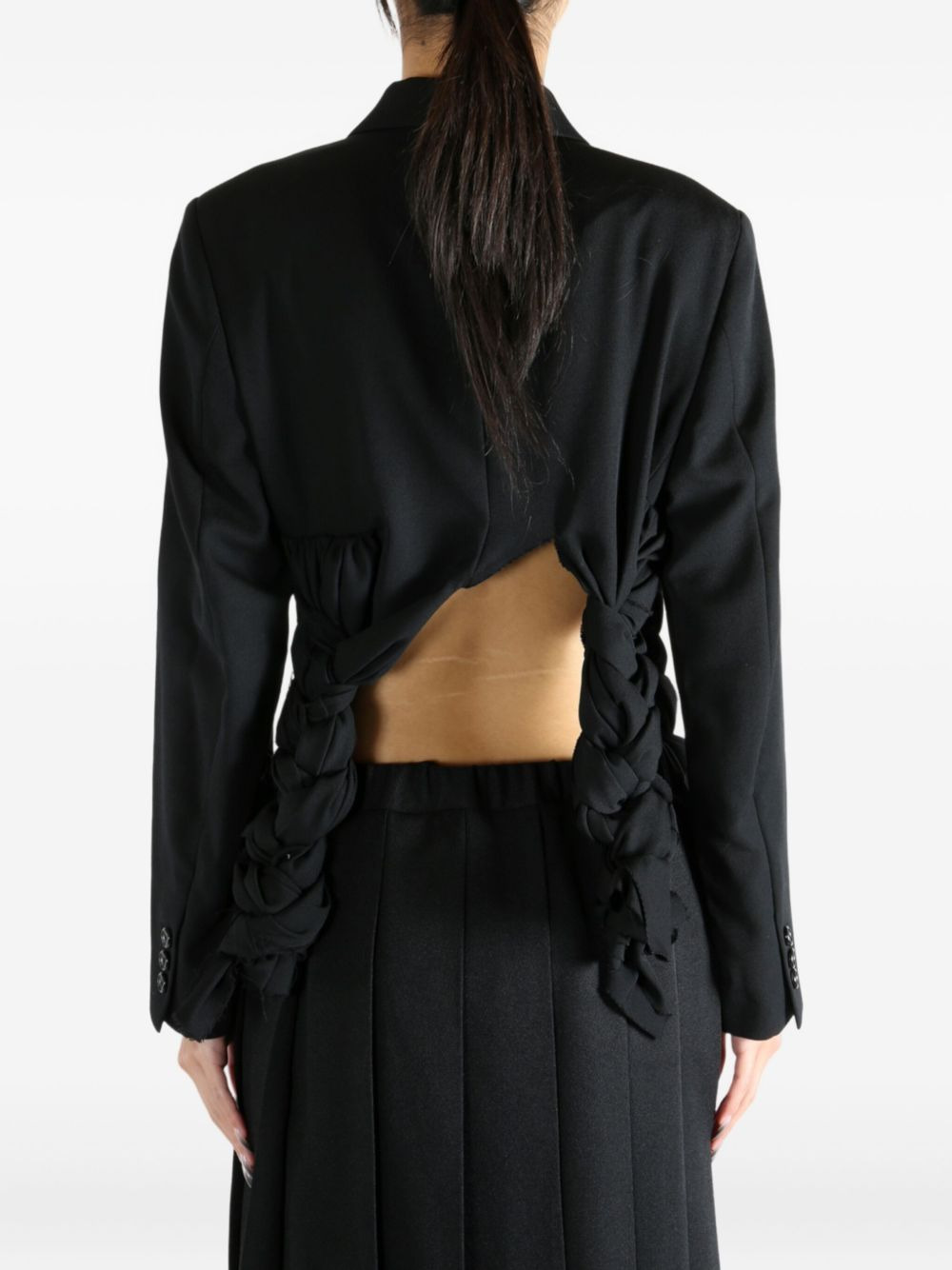 braided-detail cropped jacket - 5