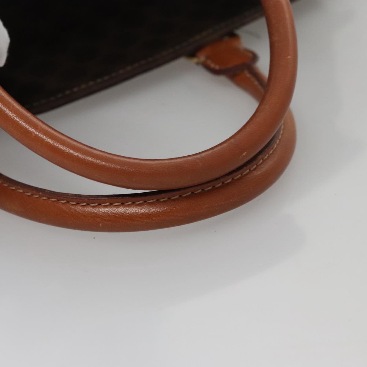 CELINE Macadam Canvas Hand Bag Pvc Leather Brown Gold - 9