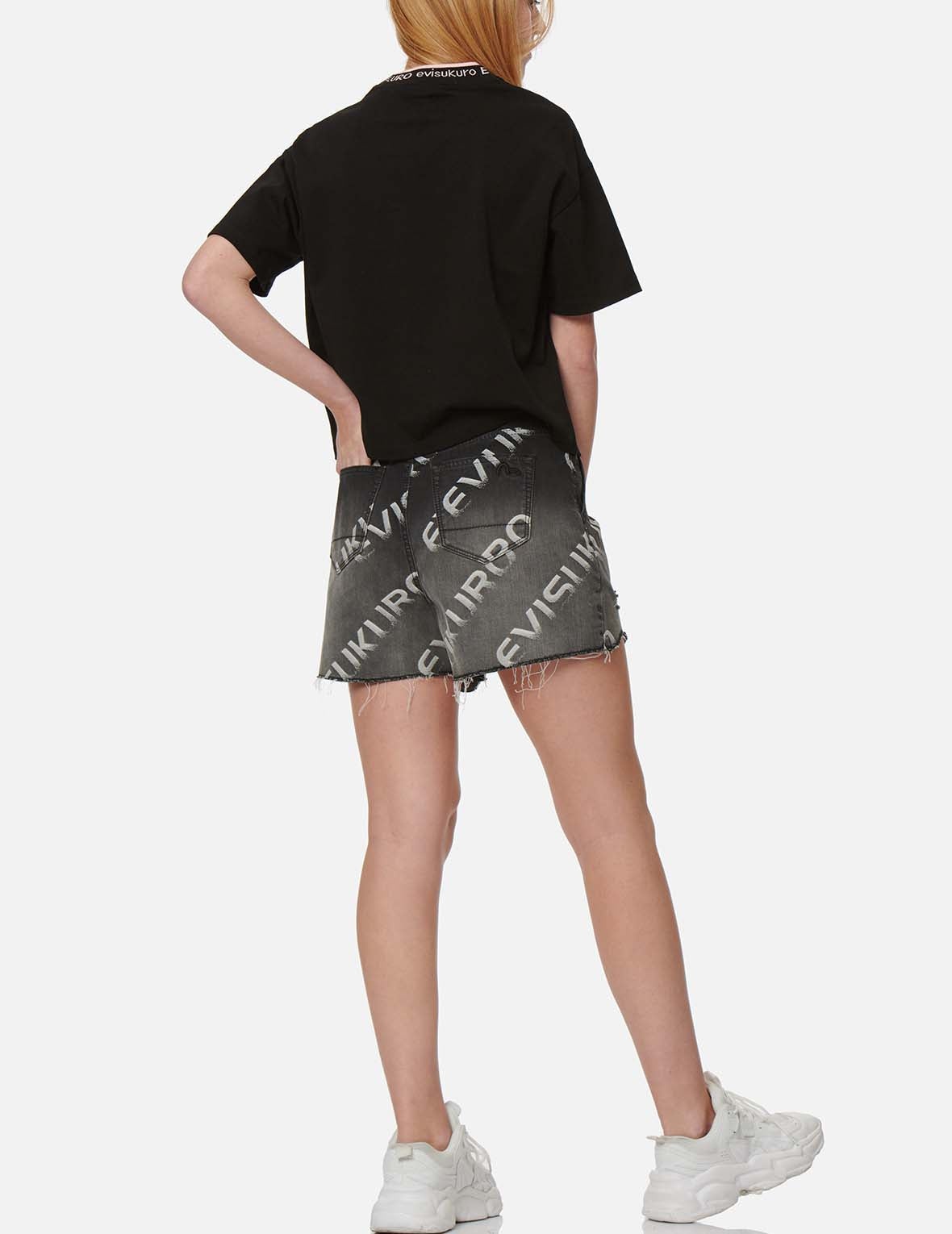 Logo Jacquard Degrade Denim Shorts - 6