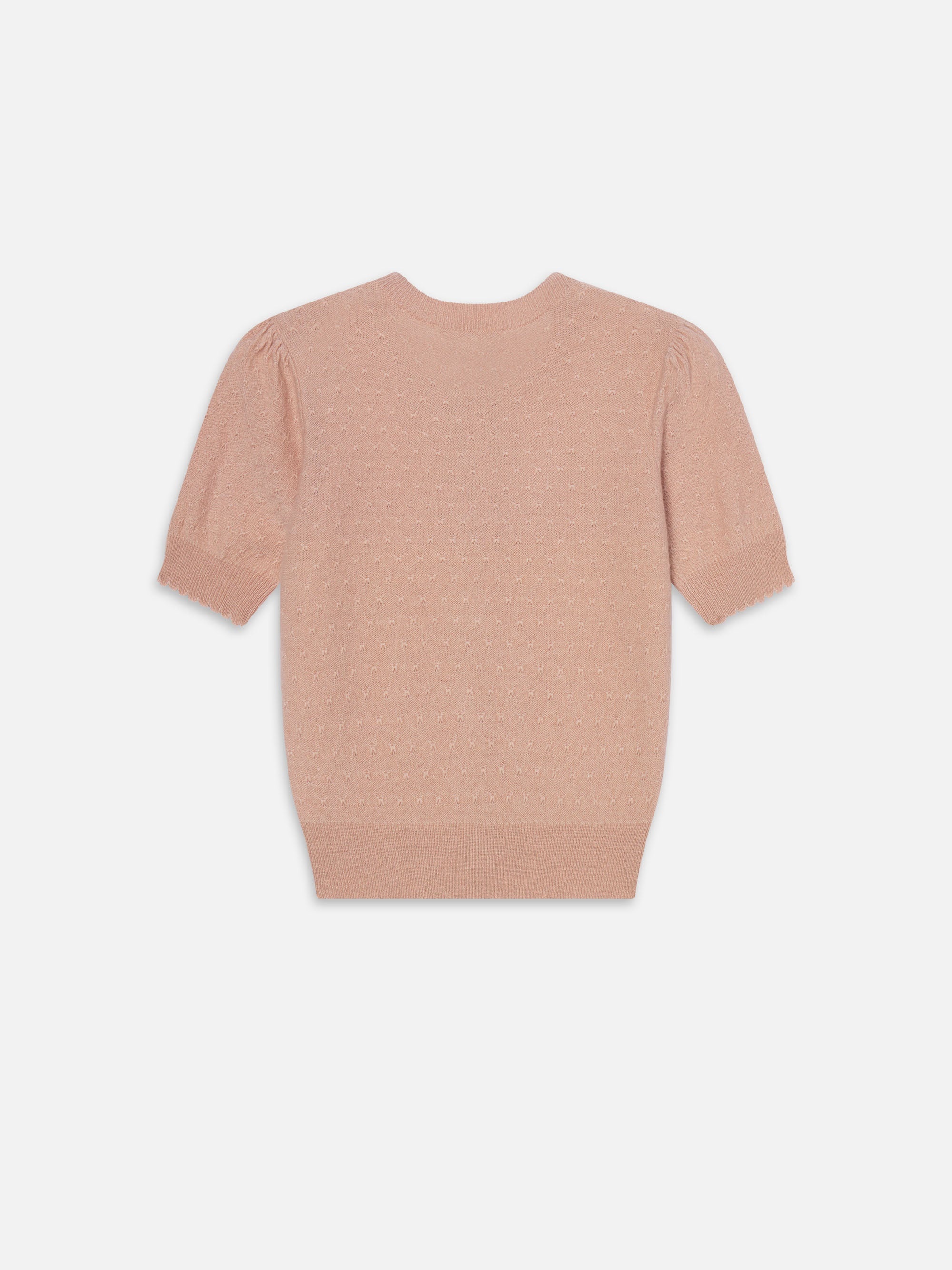 The Cashmere Pointelle Cardi in Light Pink - 4