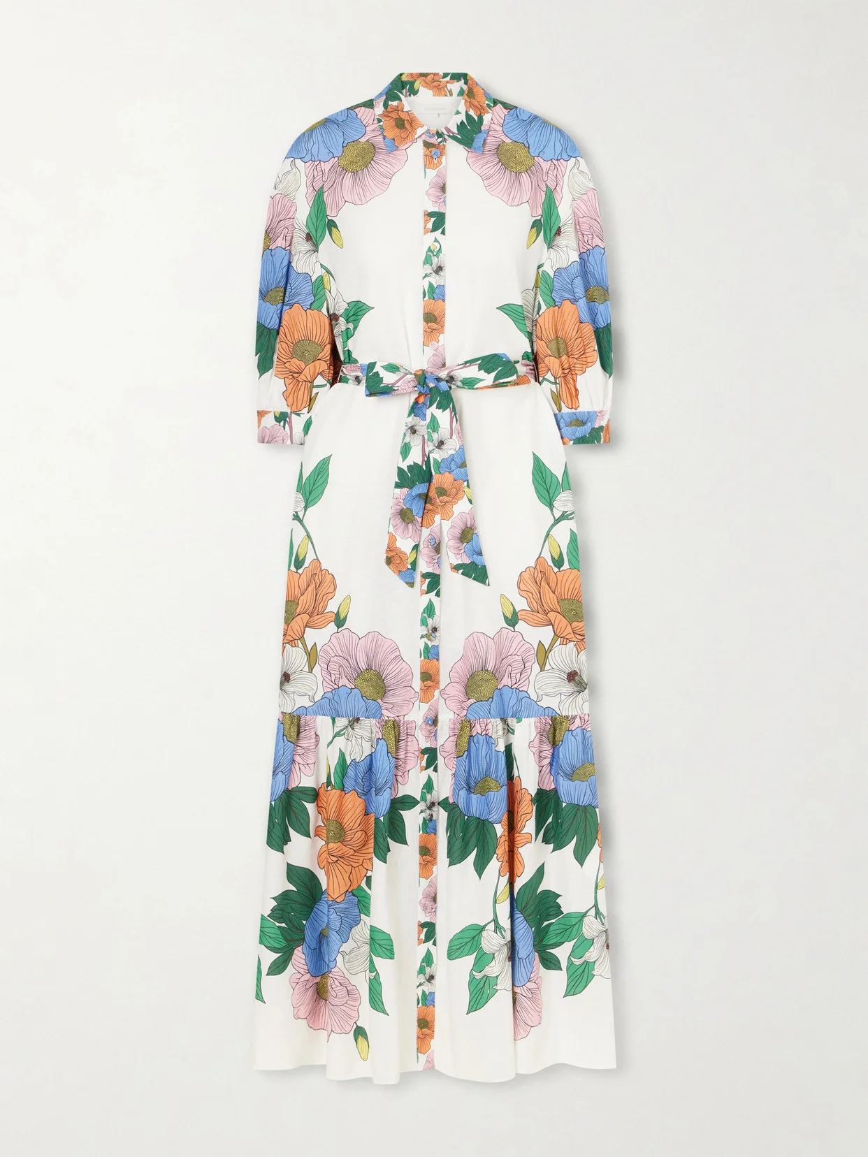 Bianca Linen-blend Floral Midi Dress - 1