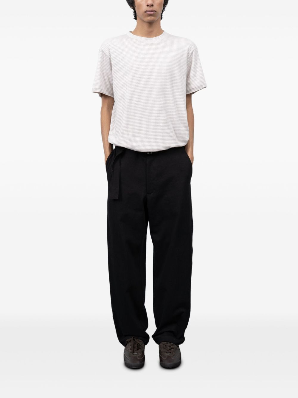 belted cotton trousers - 2