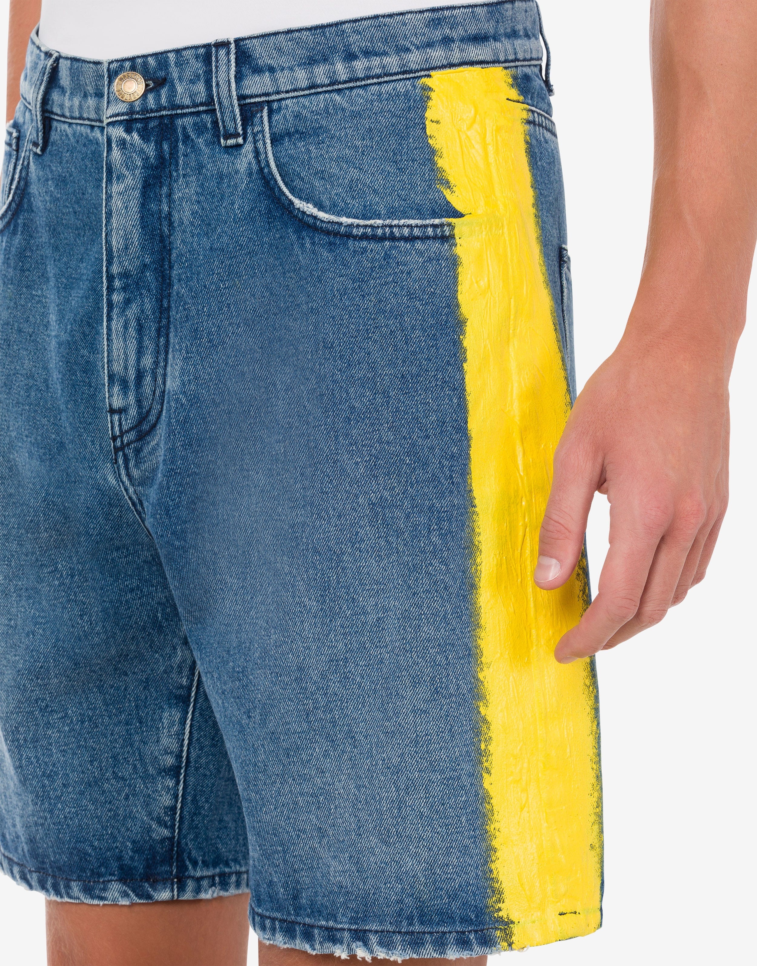 MOSCHINO PAINT DENIM BERMUDA SHORTS - 4