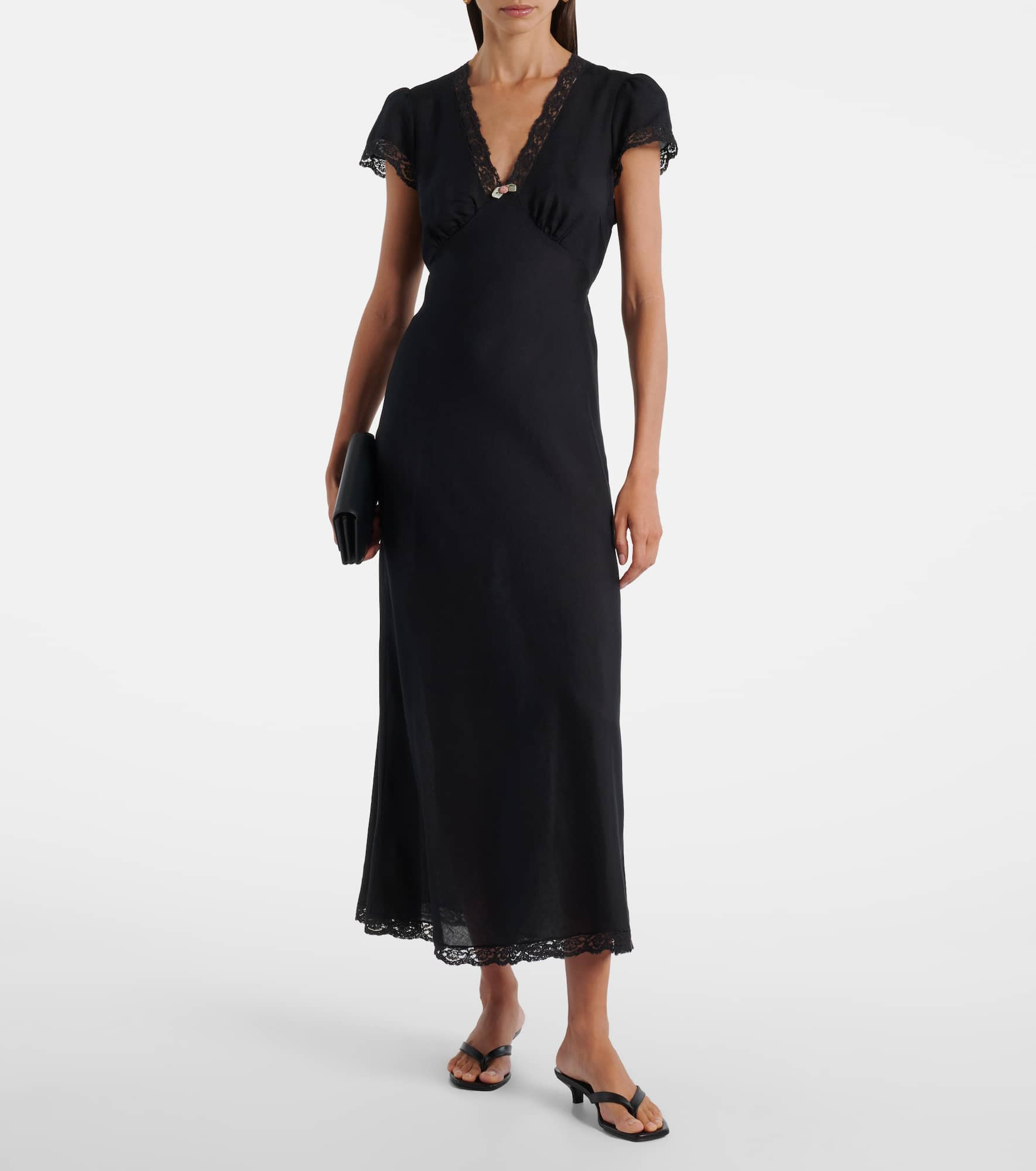 Clarice lace-trimmed midi dress - 2