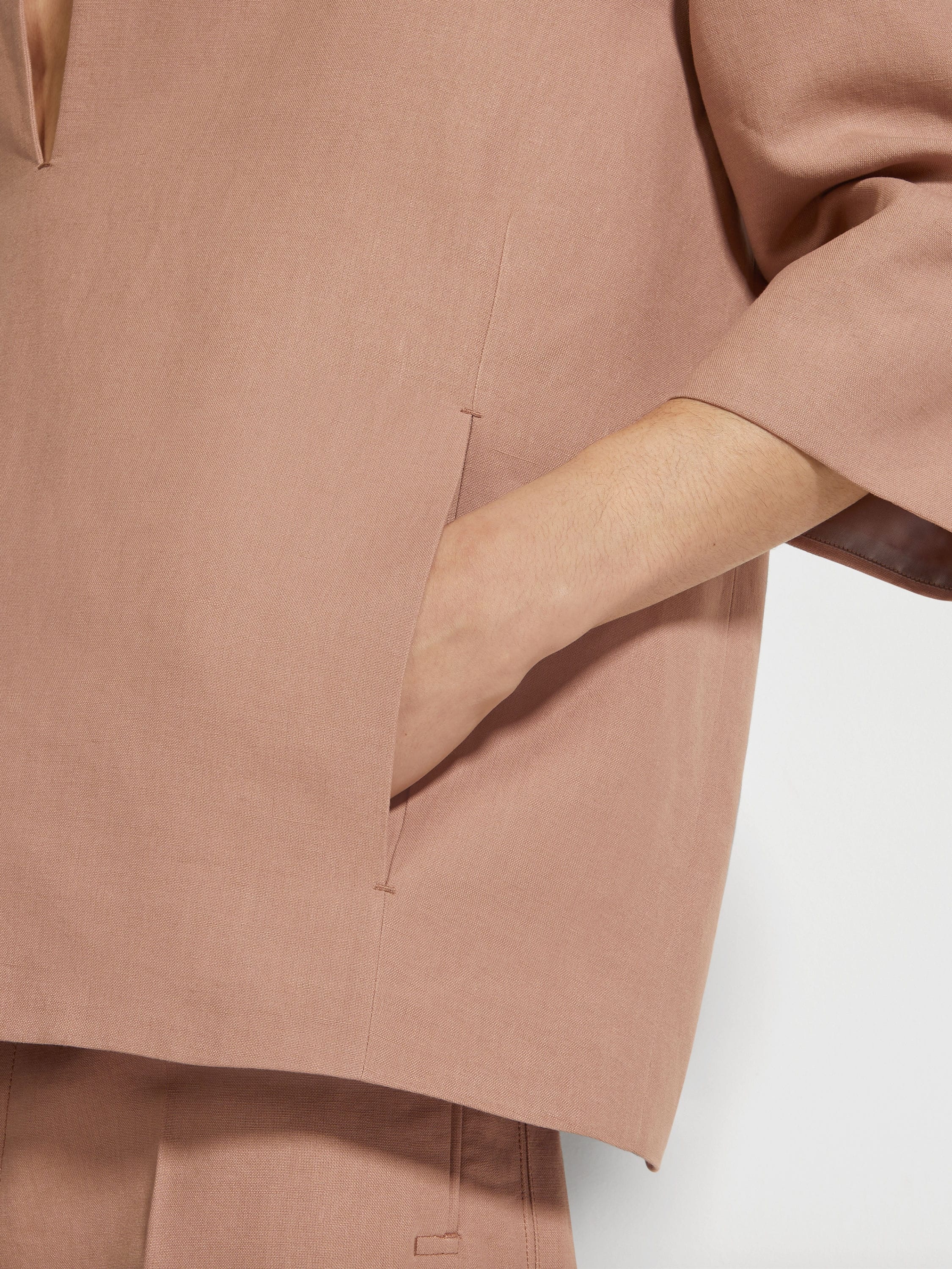 LIGHT BROWN OASI LINO SHIRT - 3