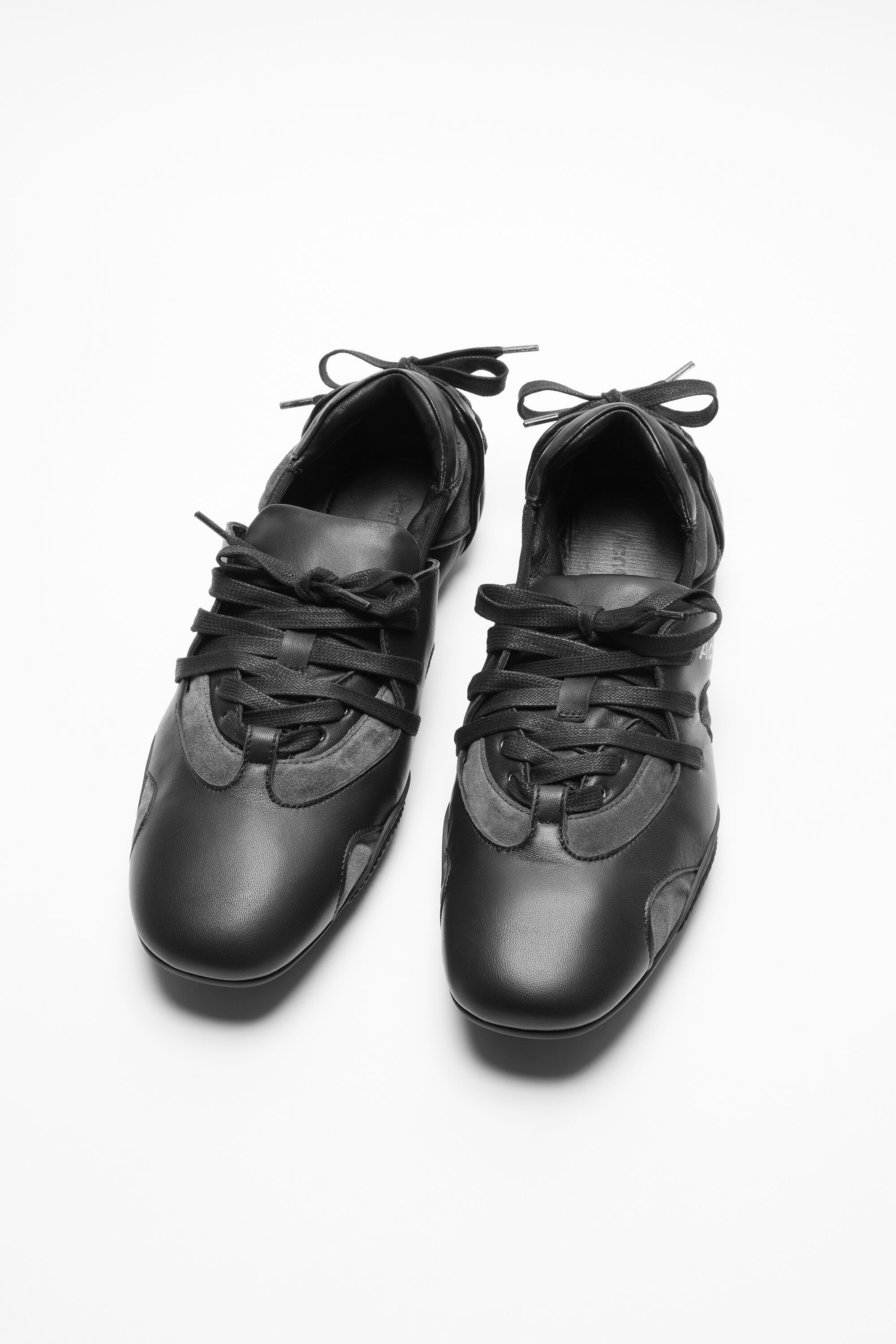 Leather lace-up shoes - Off black/black - 2