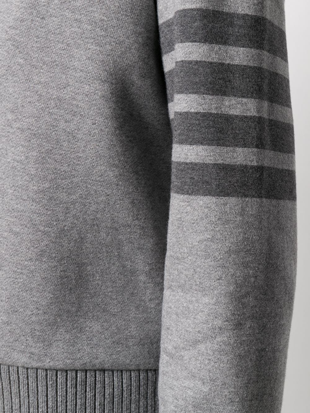 relaxed 4-Bar stripe V-neck sweatshirt - 5