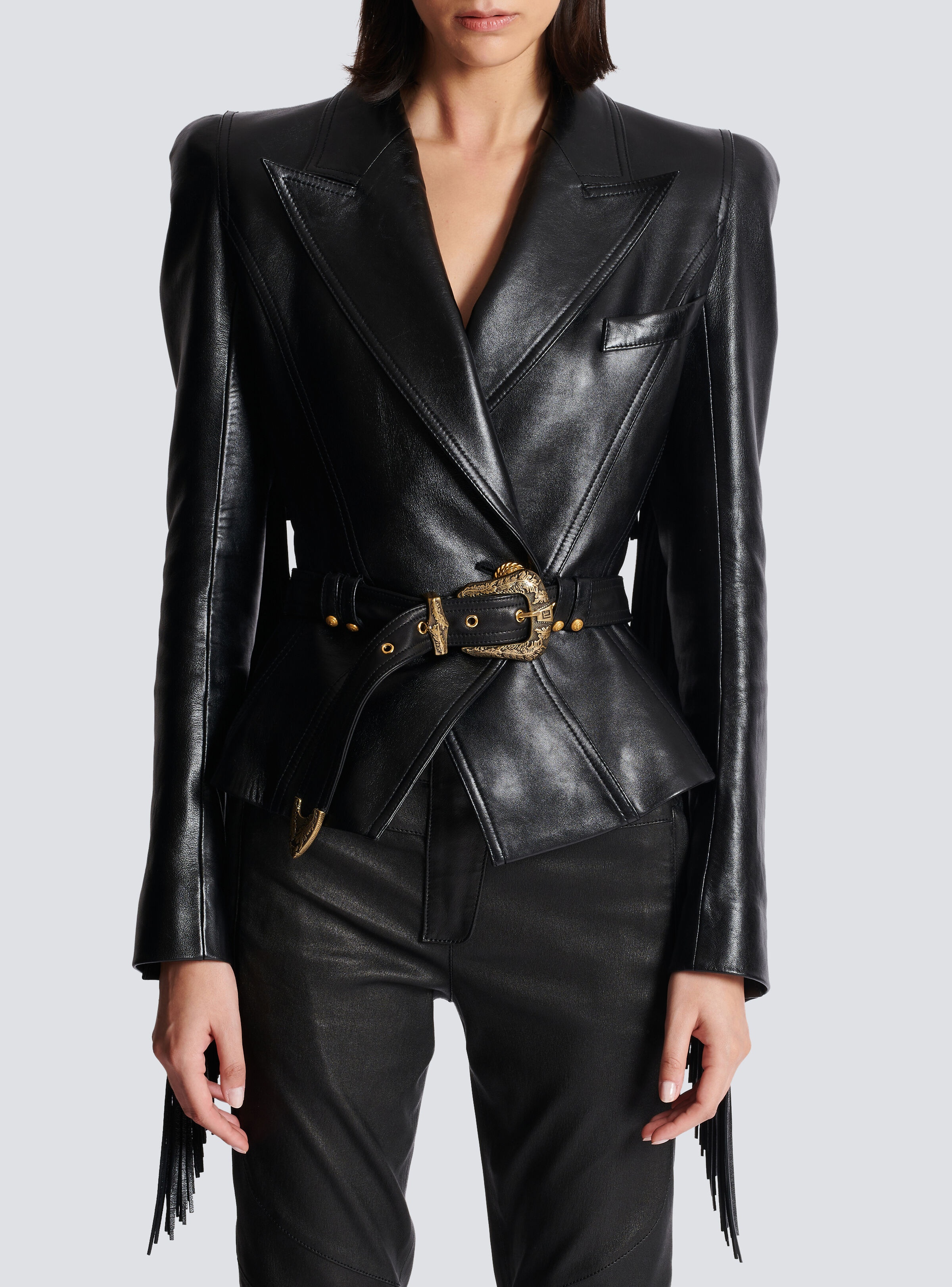 Jolie Madame fringed leather jacket - 5