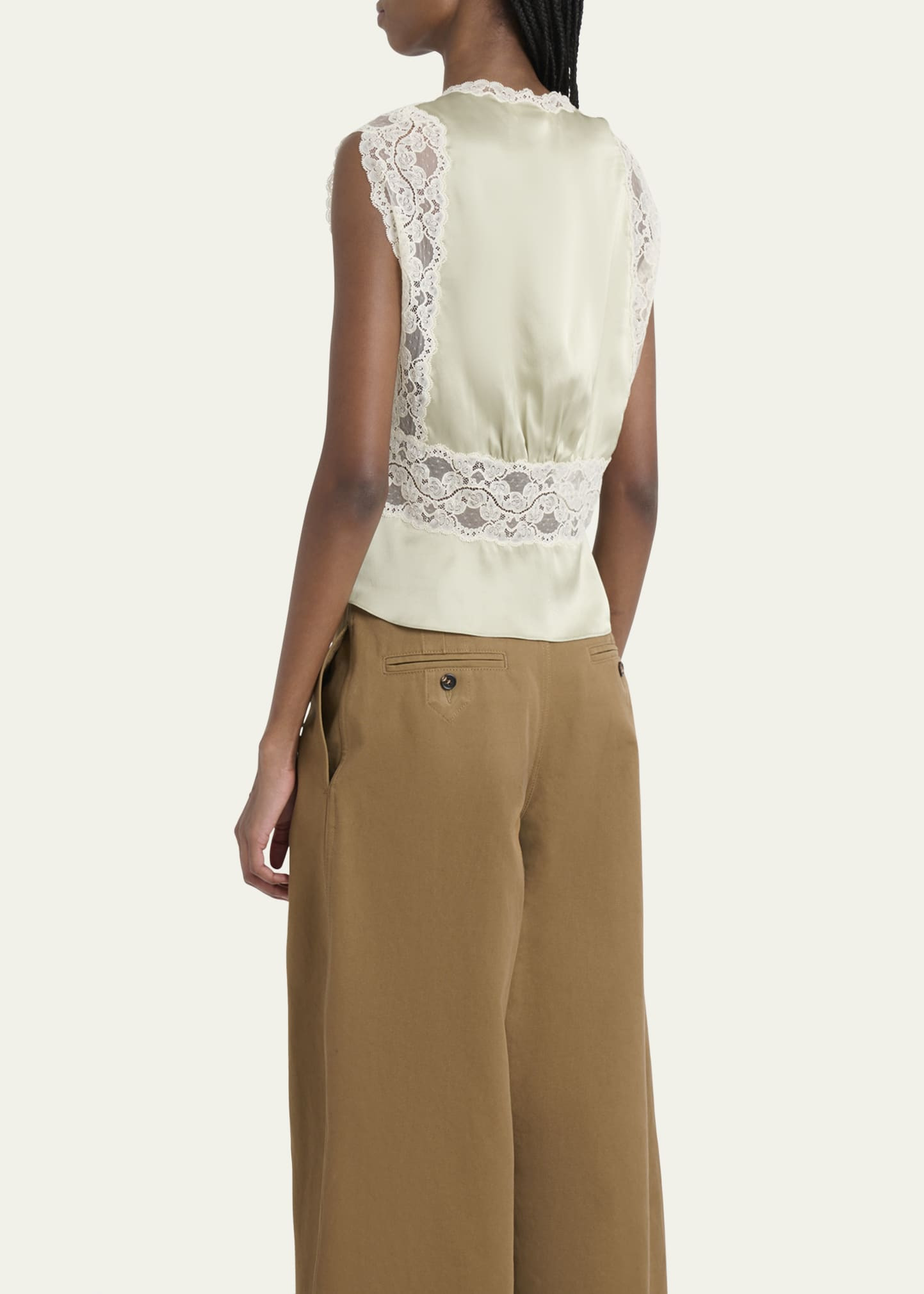 Lace Silk Sleeveless Top - 3