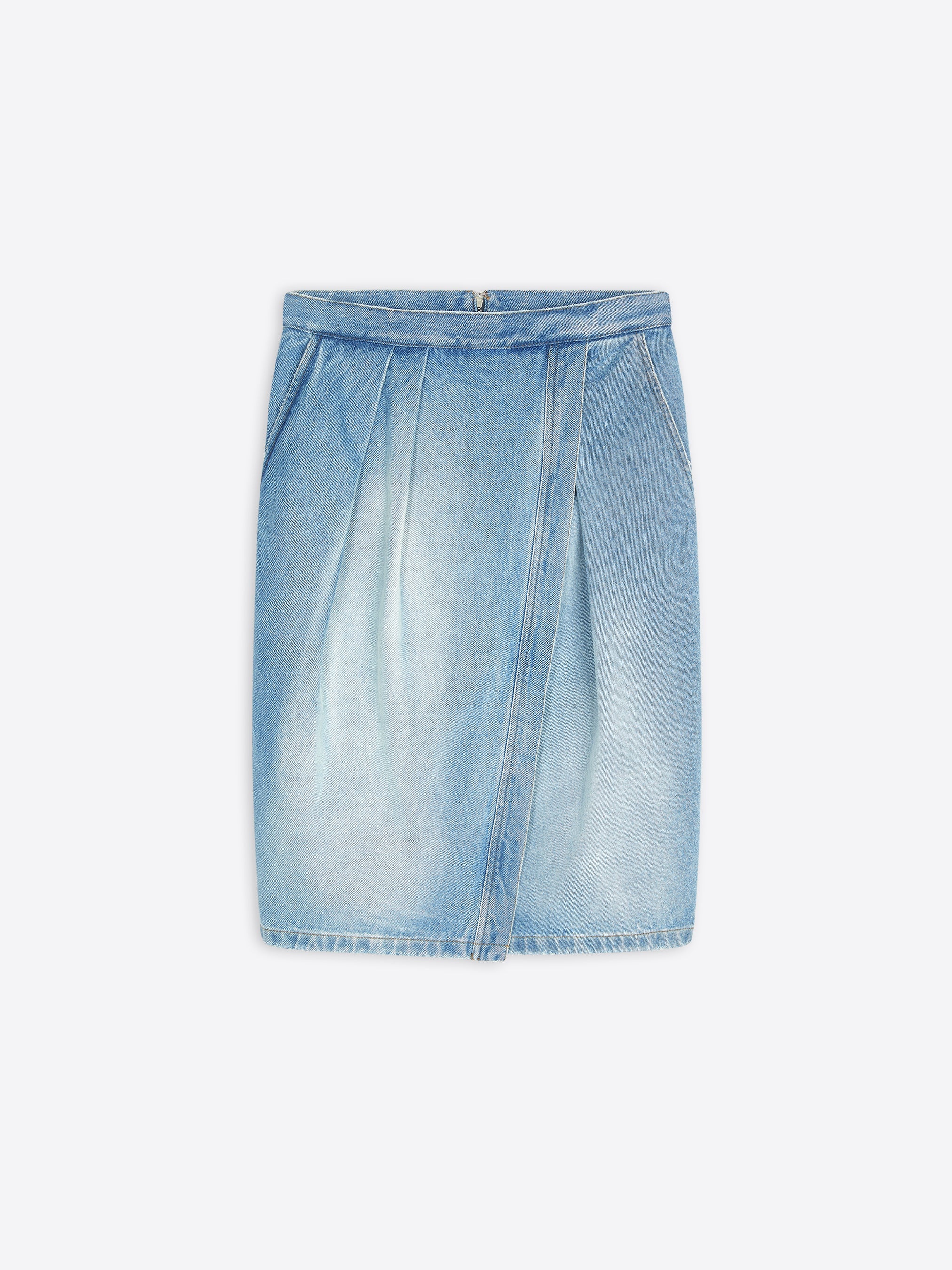 DENIM KNOTTED SKIRT - 1