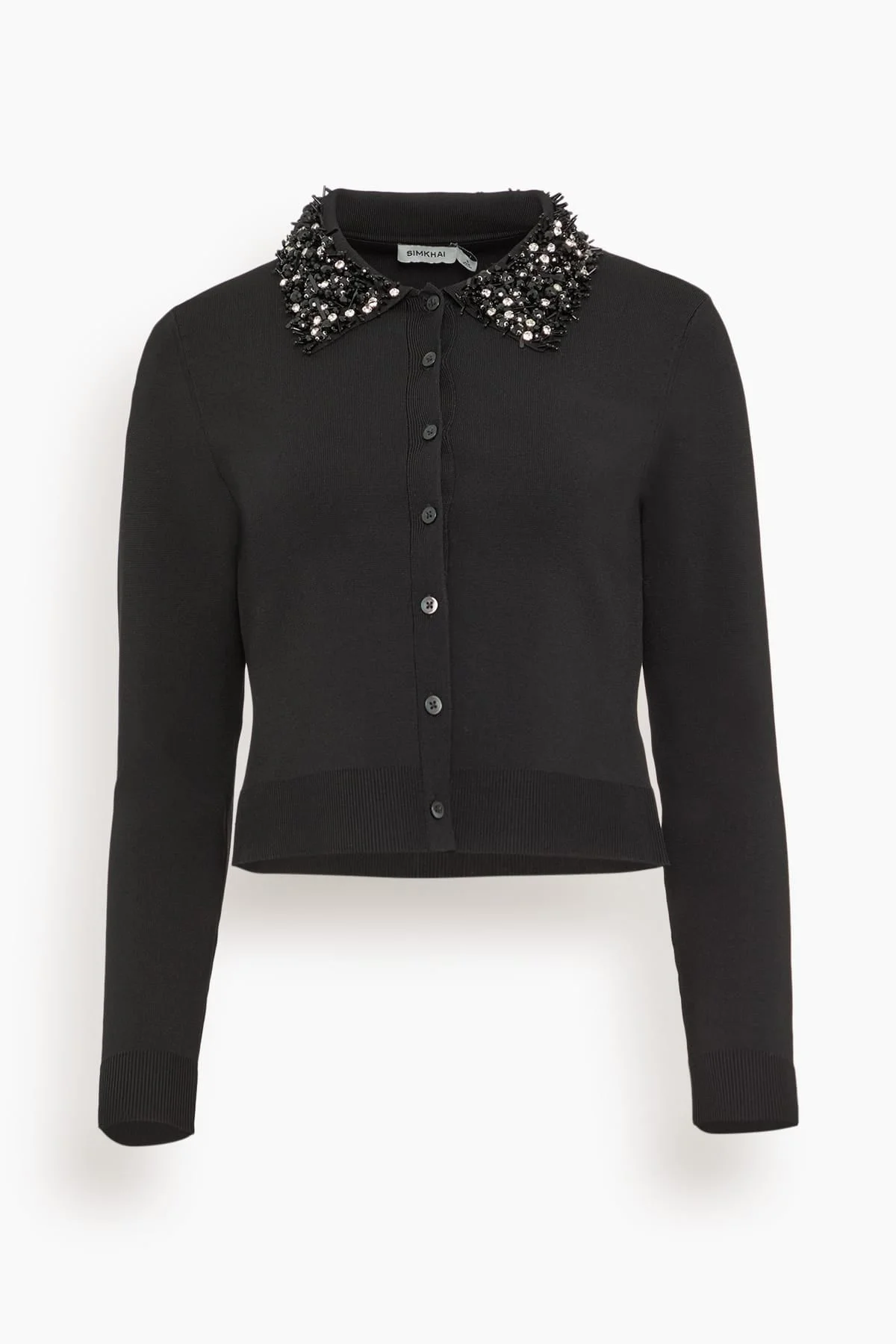 Trae Collared Cardigan in Black - 1
