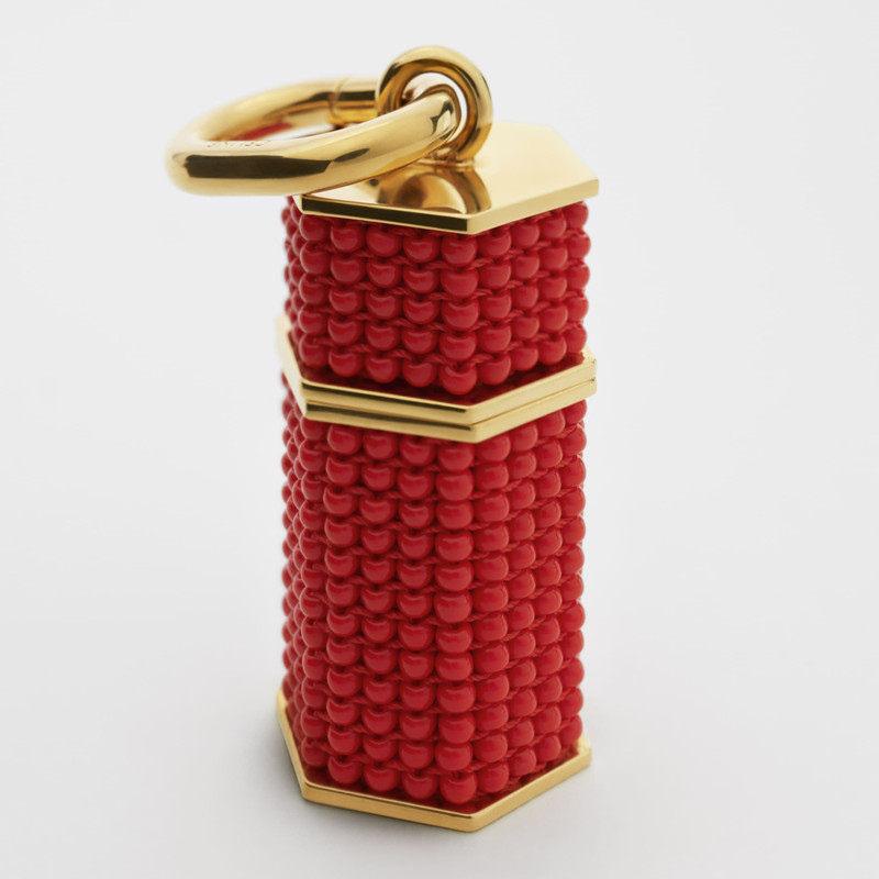 Celine Charms Column Beaded Box in Beads and Brass with Gold Finish 4