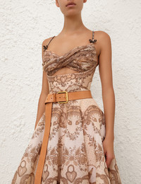 Zimmermann CRUSH TWIST FRONT MIDI DRESS | REVERSIBLE