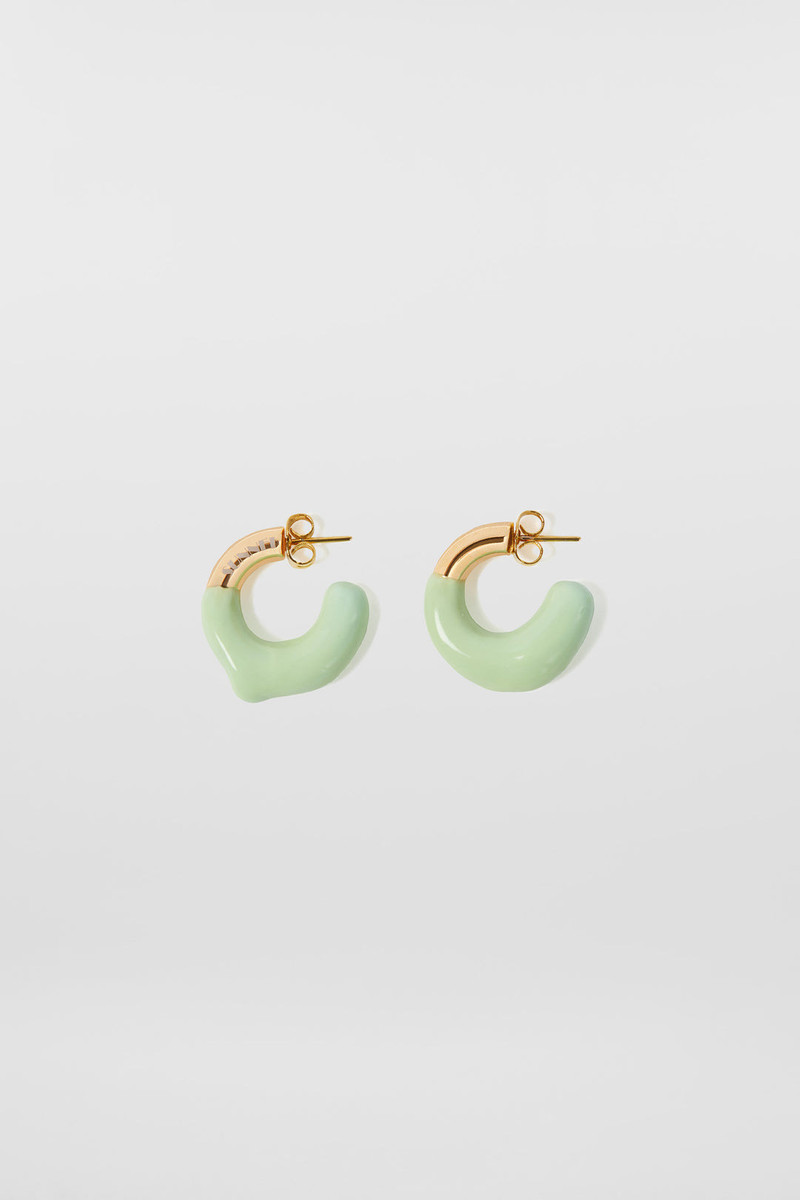 MINI RUBBERIZED EARRINGS GOLD / light green 1