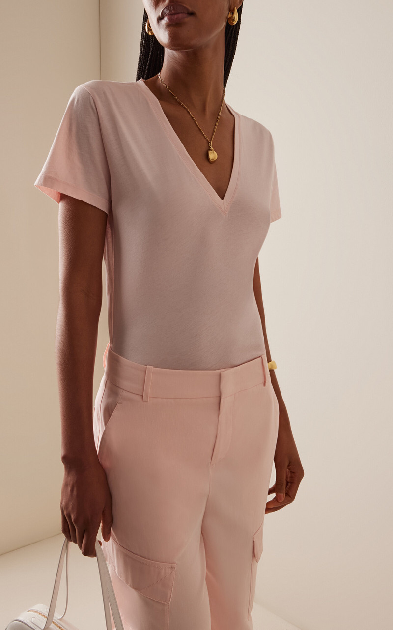 Another Tomorrow Exclusive Cotton T-Shirt light pink outlook