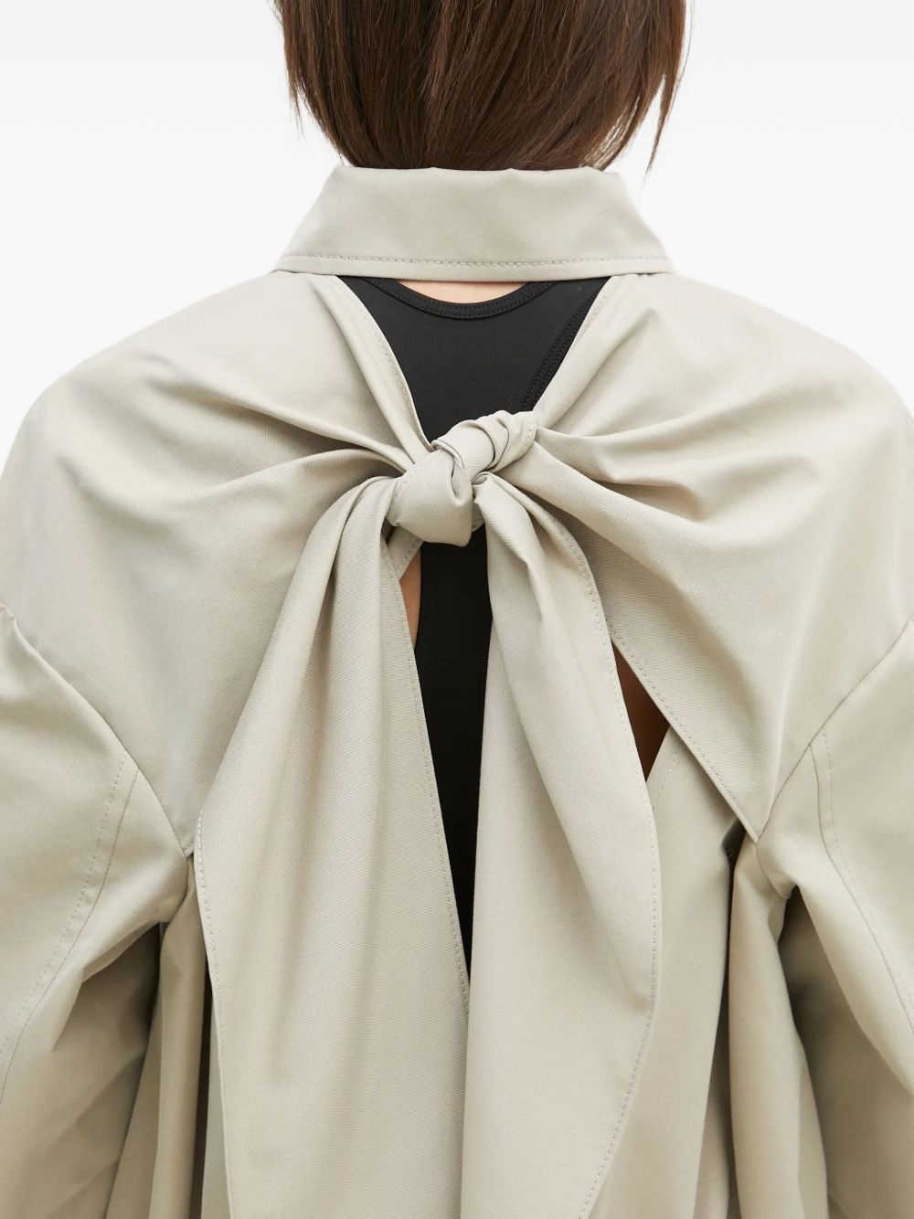 tie-back zip-front jacket - 5