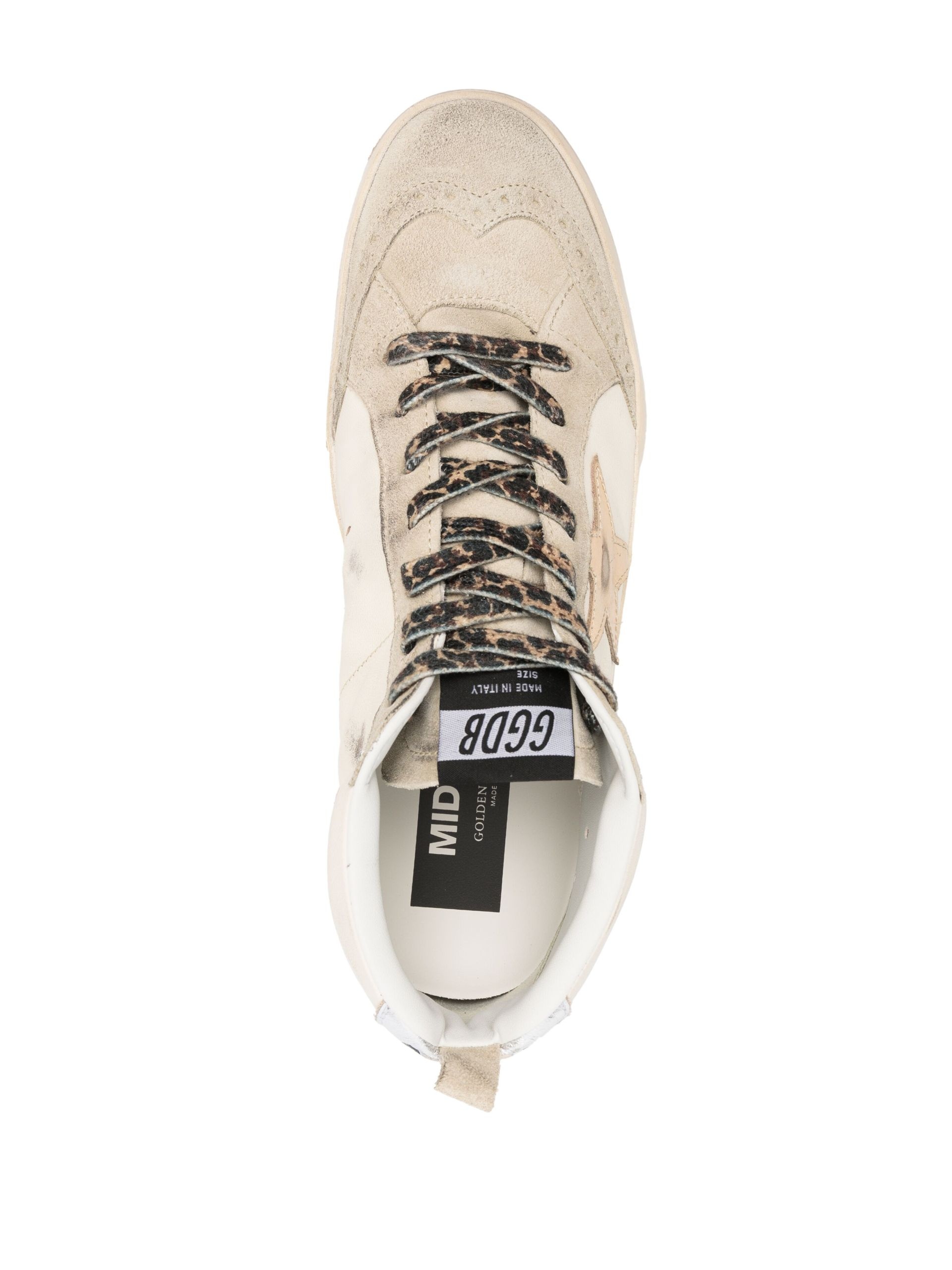 Neutral Mid Star Crystal Embellished Sneakers - 4
