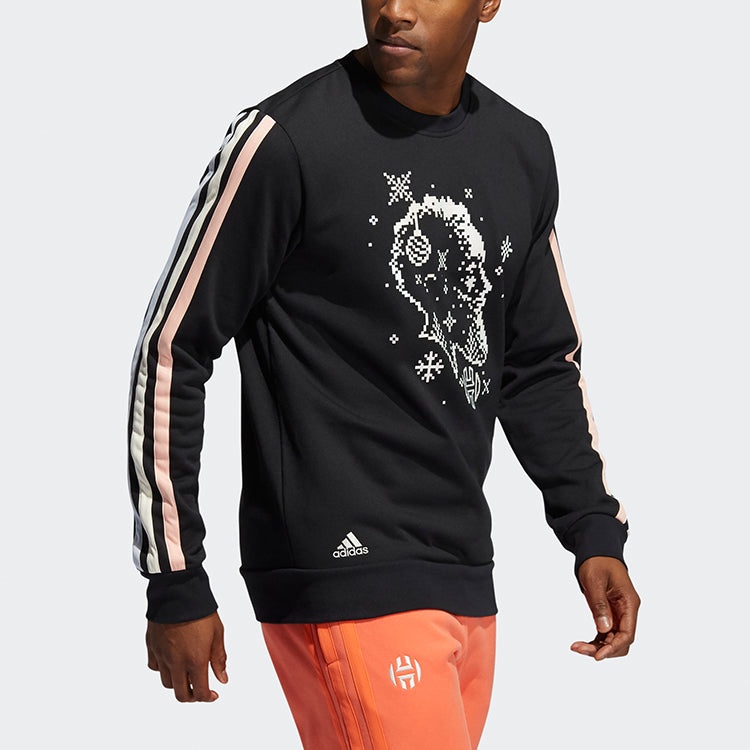 adidas Decorate Cr Basketball Casual Sports Stripe Round Neck Black GU0507 - 5