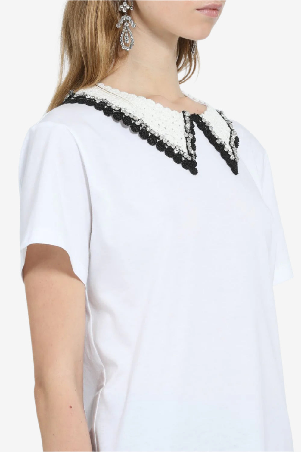 T-SHIRT WITH EMBROIDERED COLLAR - 5