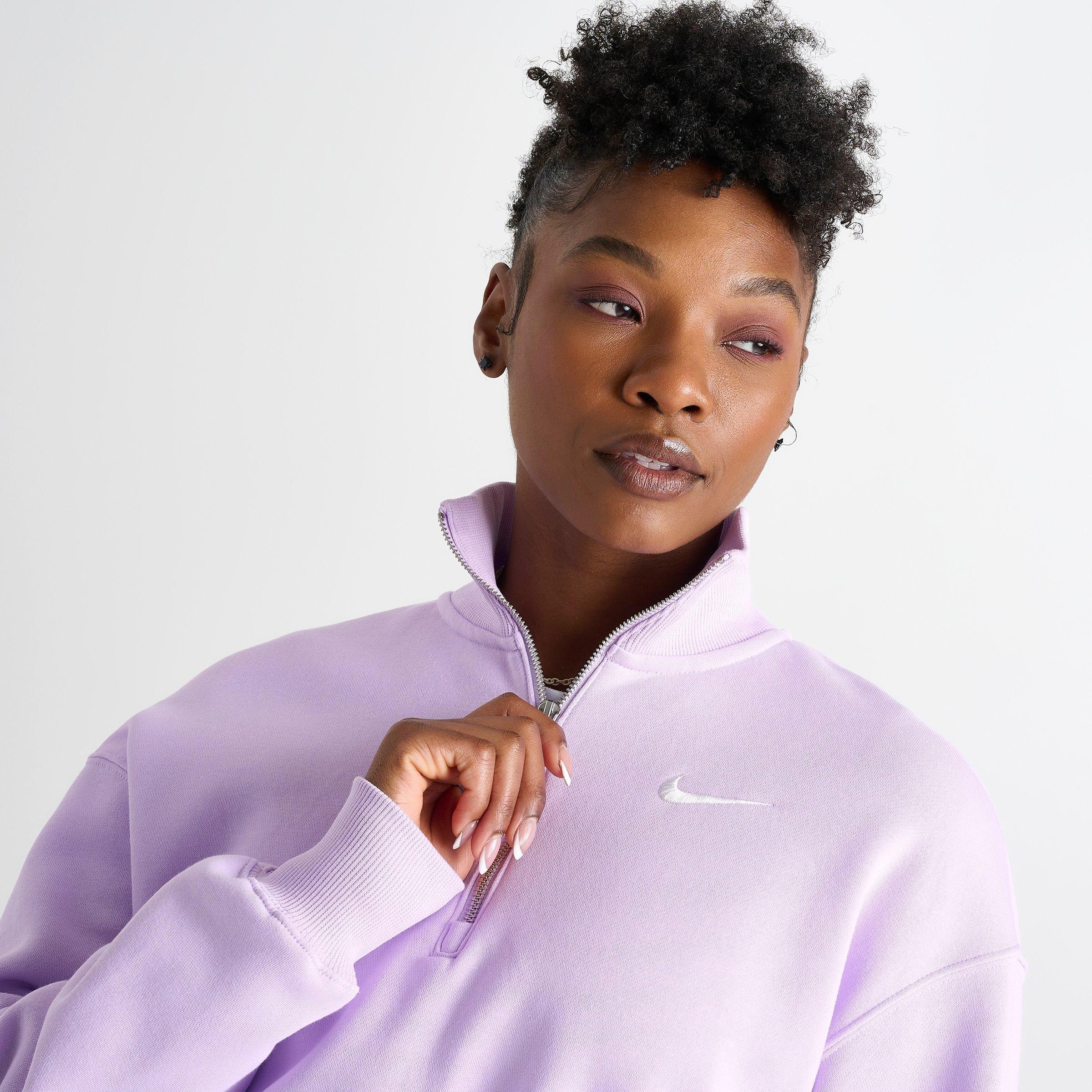 WOMEN'S NIKE SPORTSWEAR PHOENIX FLEECE OVERSIZED HALF-ZIP CROP SWEATSHIRT - 5