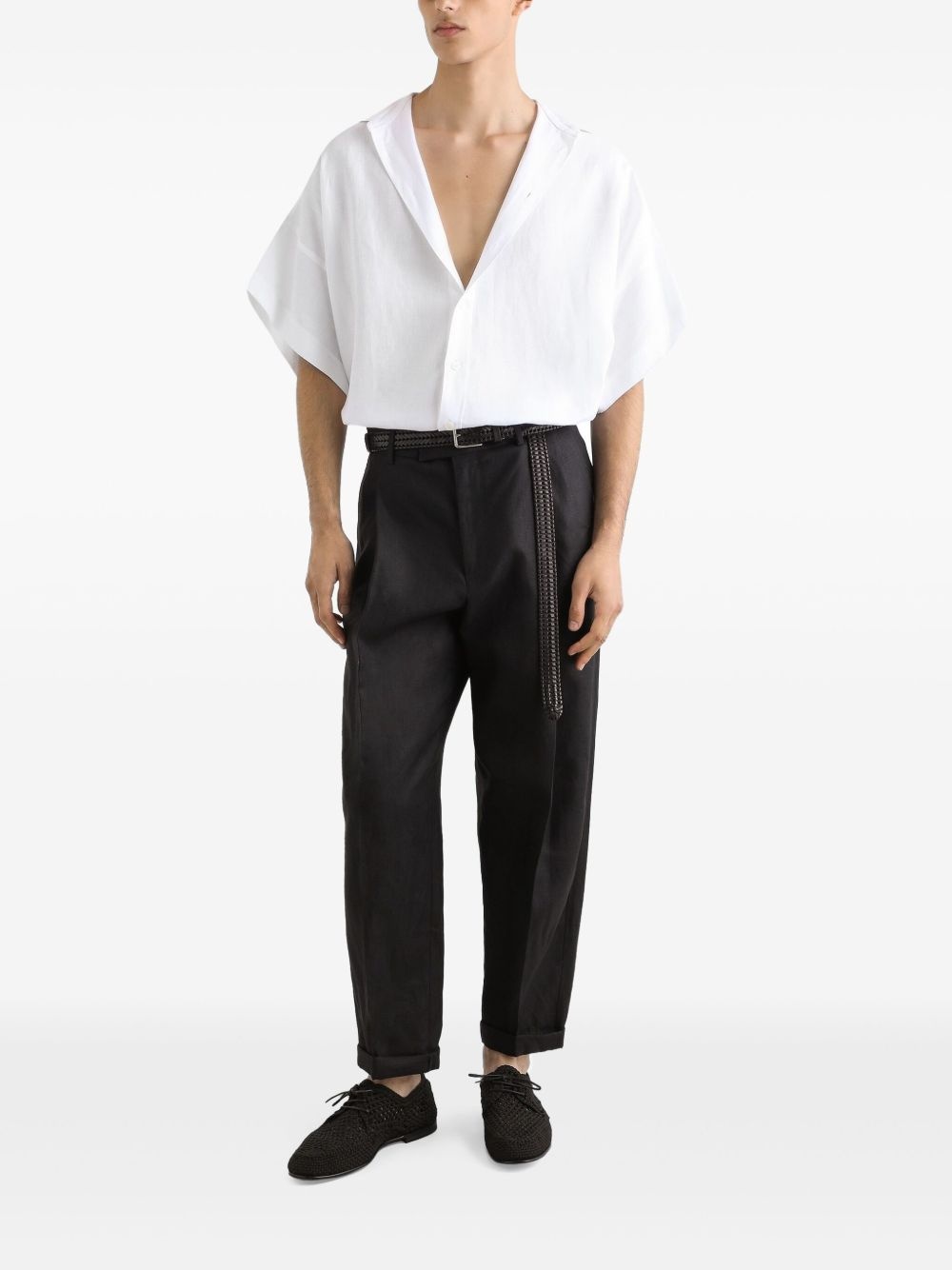 folded-edge trousers - 2