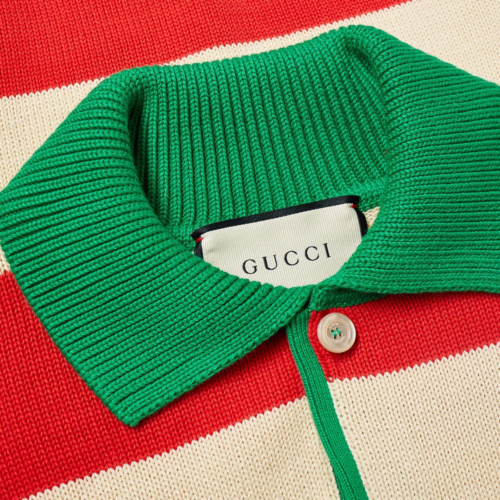 Gucci Striped Knit Logo Polo - 2