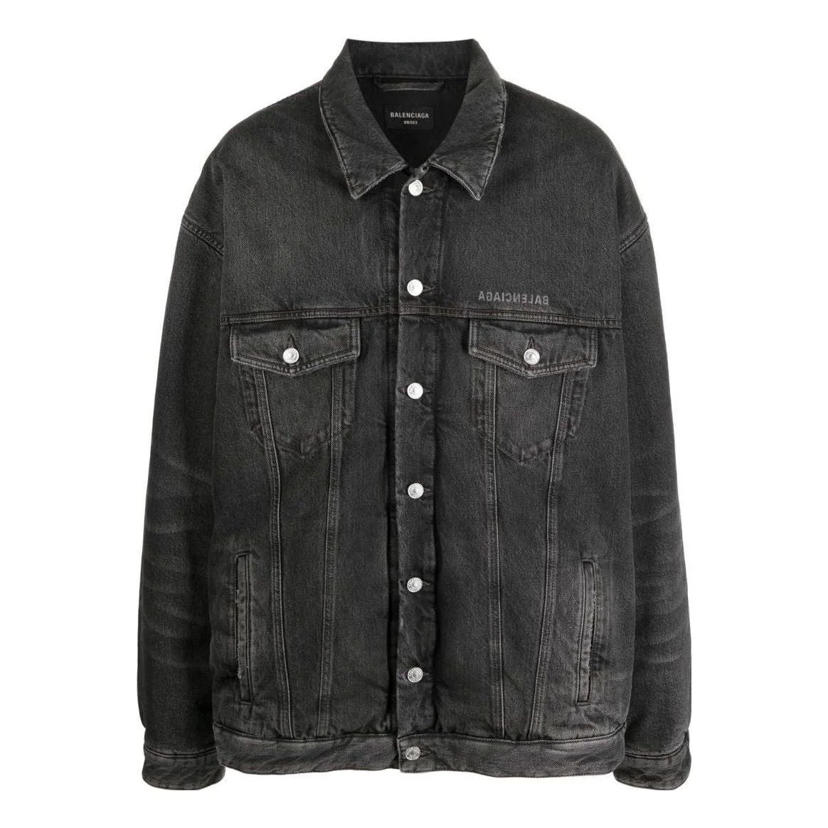 Balenciaga Mirror Padded Denim Jacket 'Dark Grey' 735744TBP471270 - 1