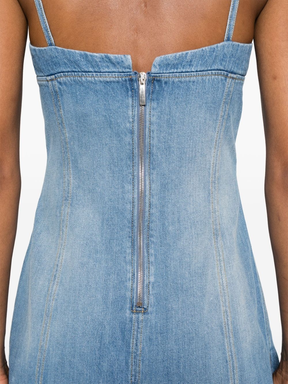 godet-design denim mini dress - 5