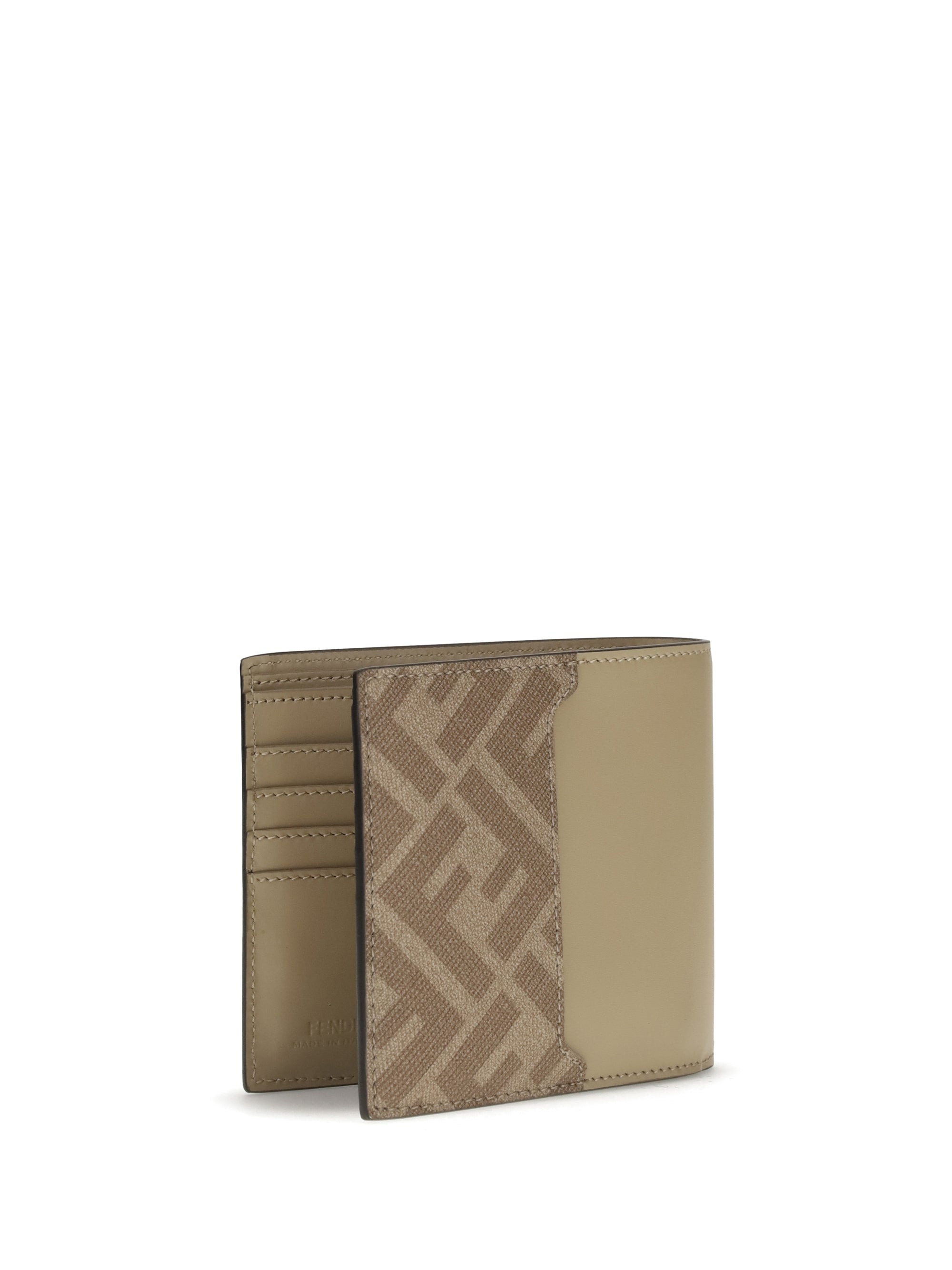 Fendi Men Ff Leather And Canvas Bifold Wallet - 2