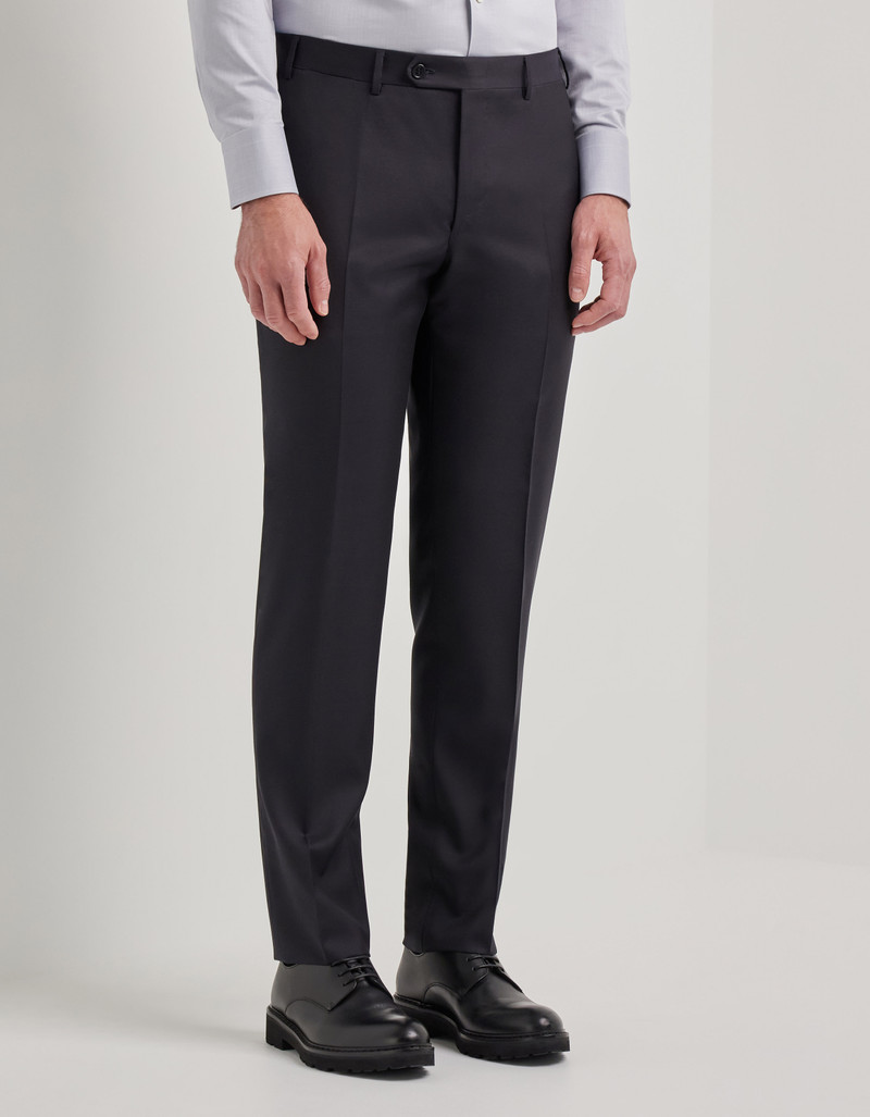 LIGHT BLUE DENIM-EFFECT WOOL REGULAR-FIT SUIT 29