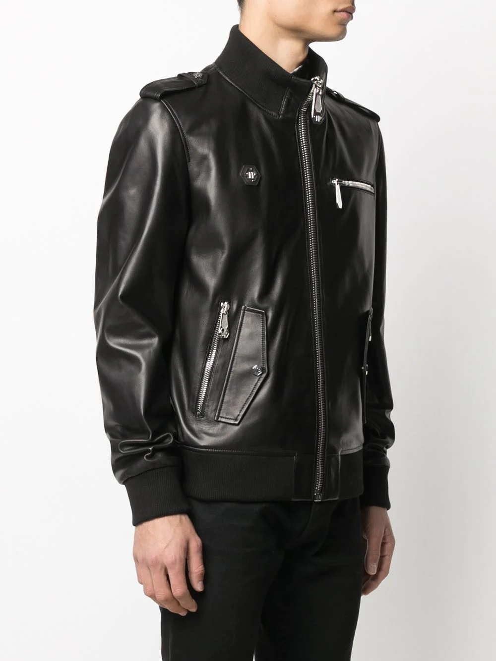 zip-up Iconic leather jacket - 3