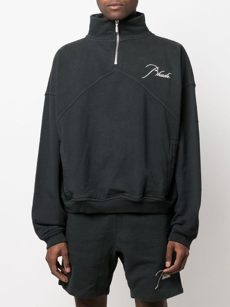 Rhude logo-embroidered half-zip sweatshirt | REVERSIBLE
