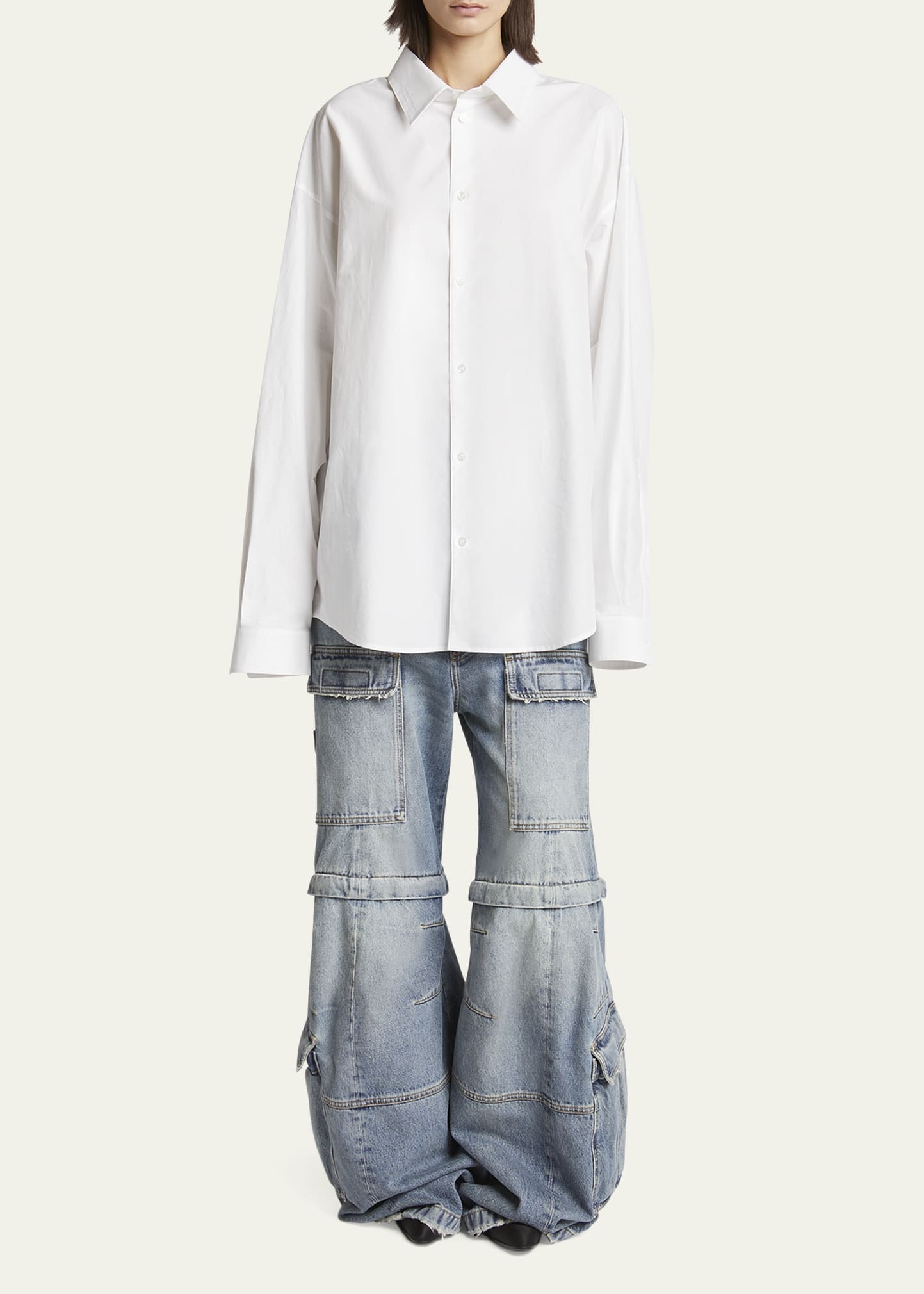 Swing Button Down Cotton Top - 2